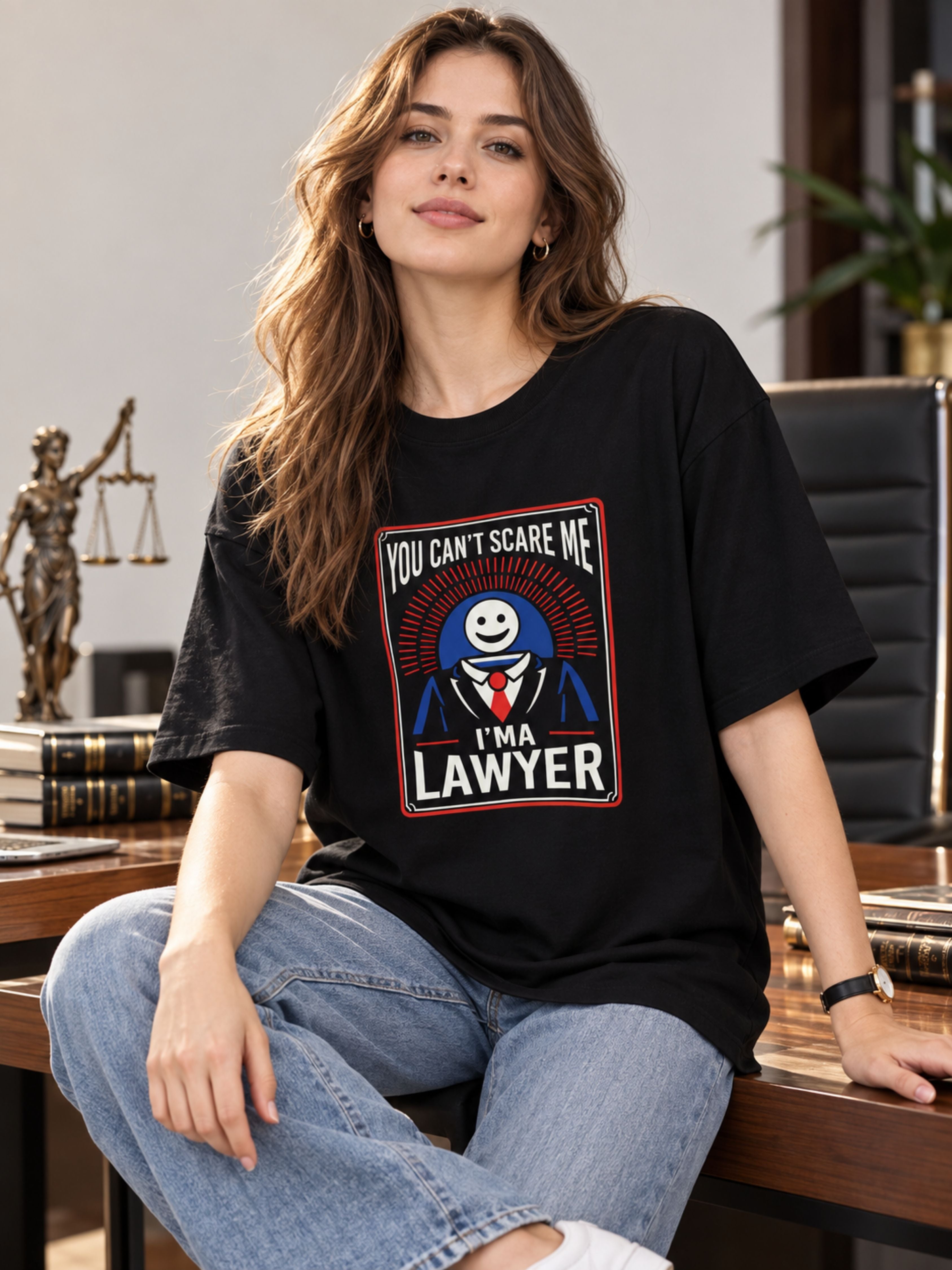 Lawyer | You Can't Scare Me. I'm A Lawyer | Oversized Trendy T-Shirt For Women