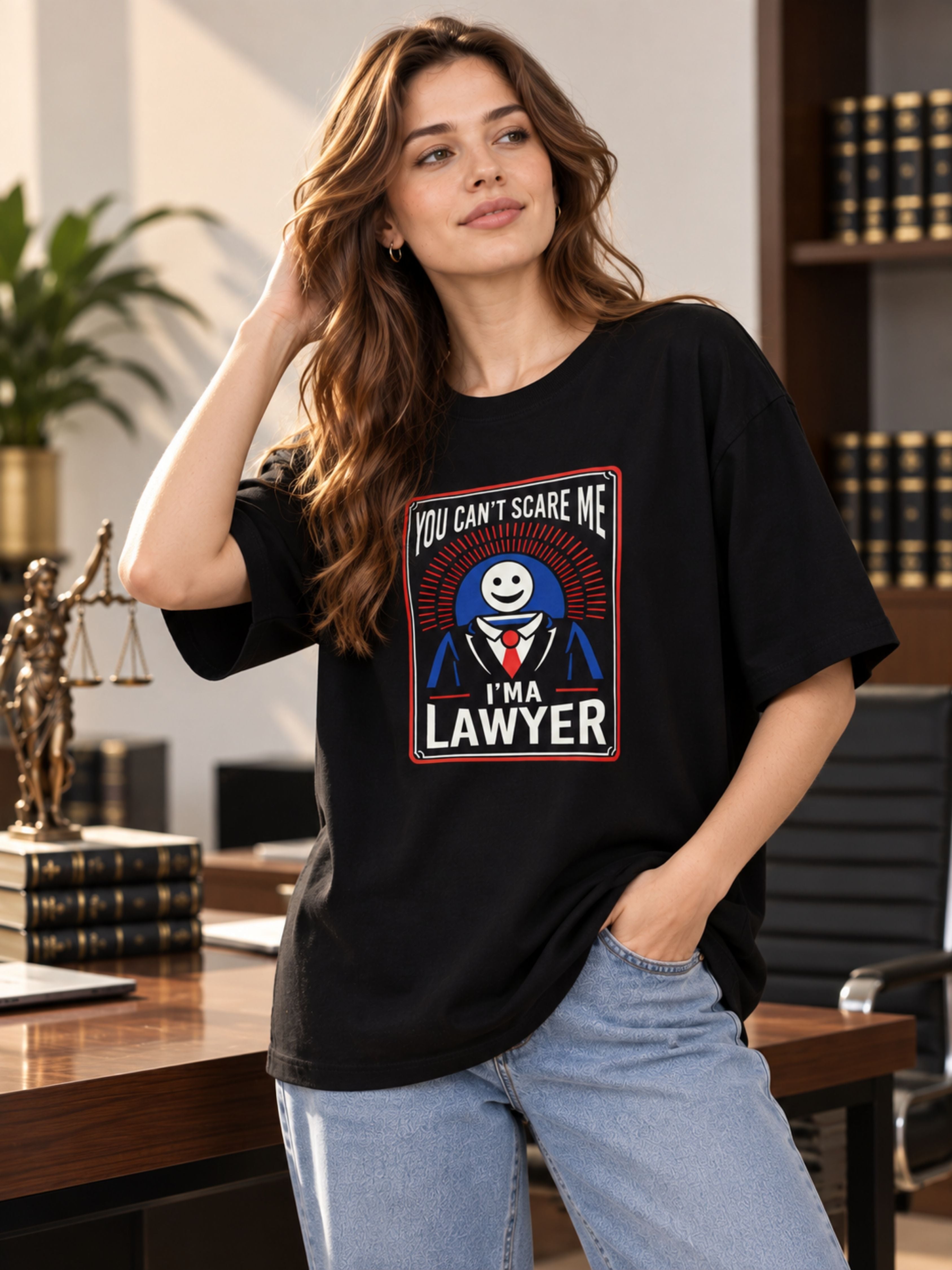 Lawyer | You Can't Scare Me. I'm A Lawyer | Oversized Trendy T-Shirt For Women