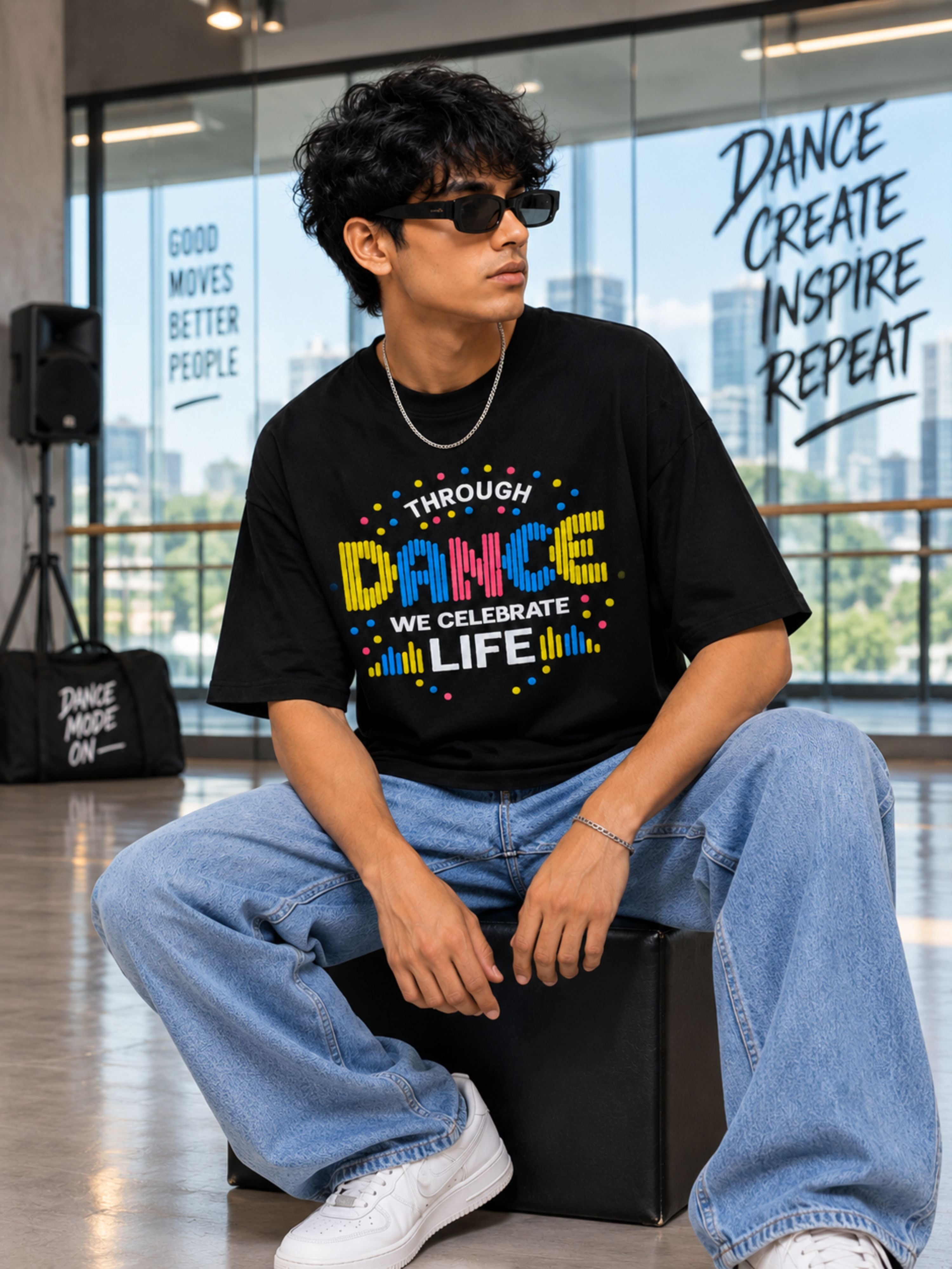Dancer | Through Dance We Celebrate Life | Oversized T-shirt For Men