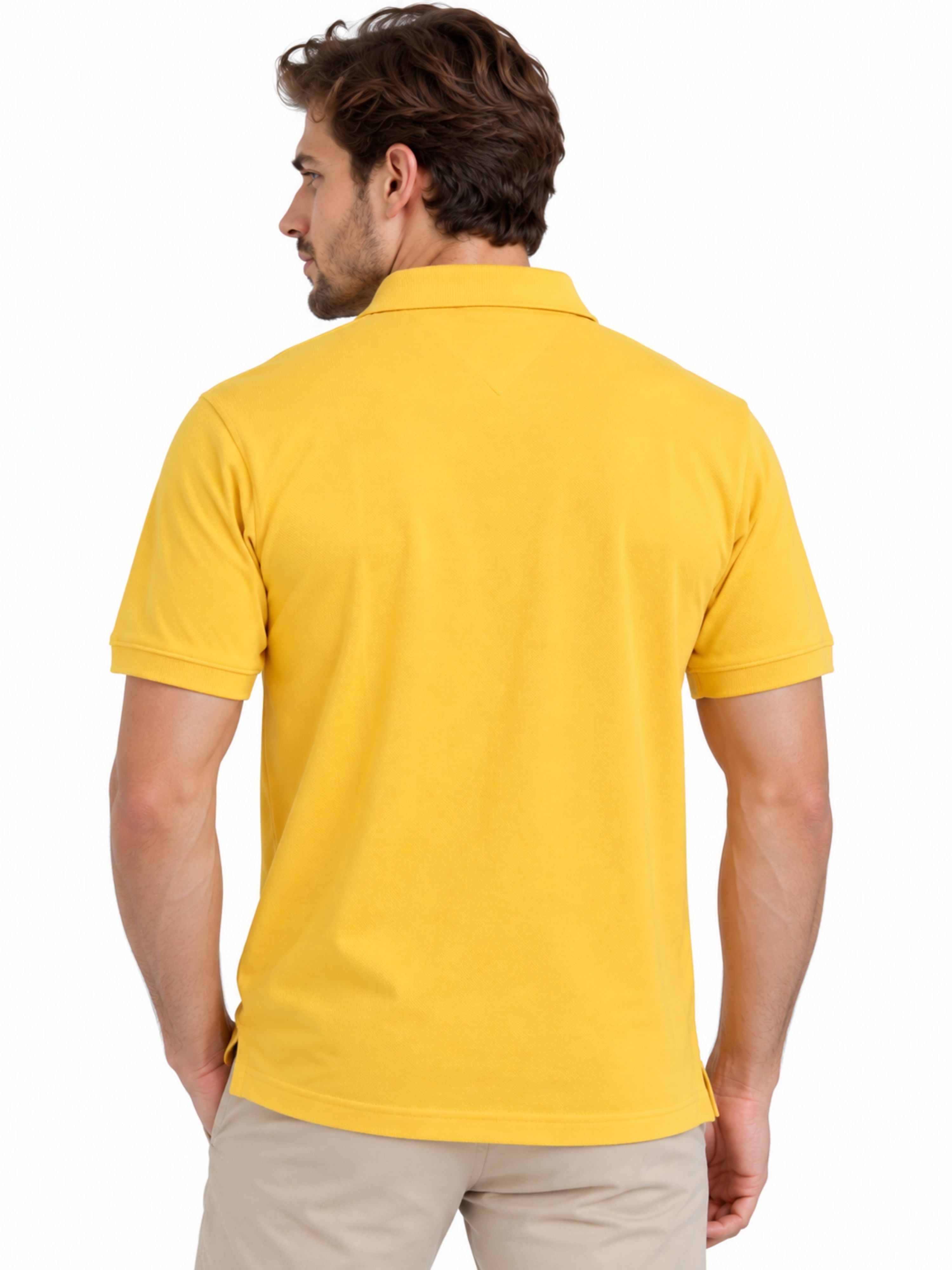 Premium Cotton Matty Polo T-Shirt for Men - Golden Sun Glow  | Regular Fit