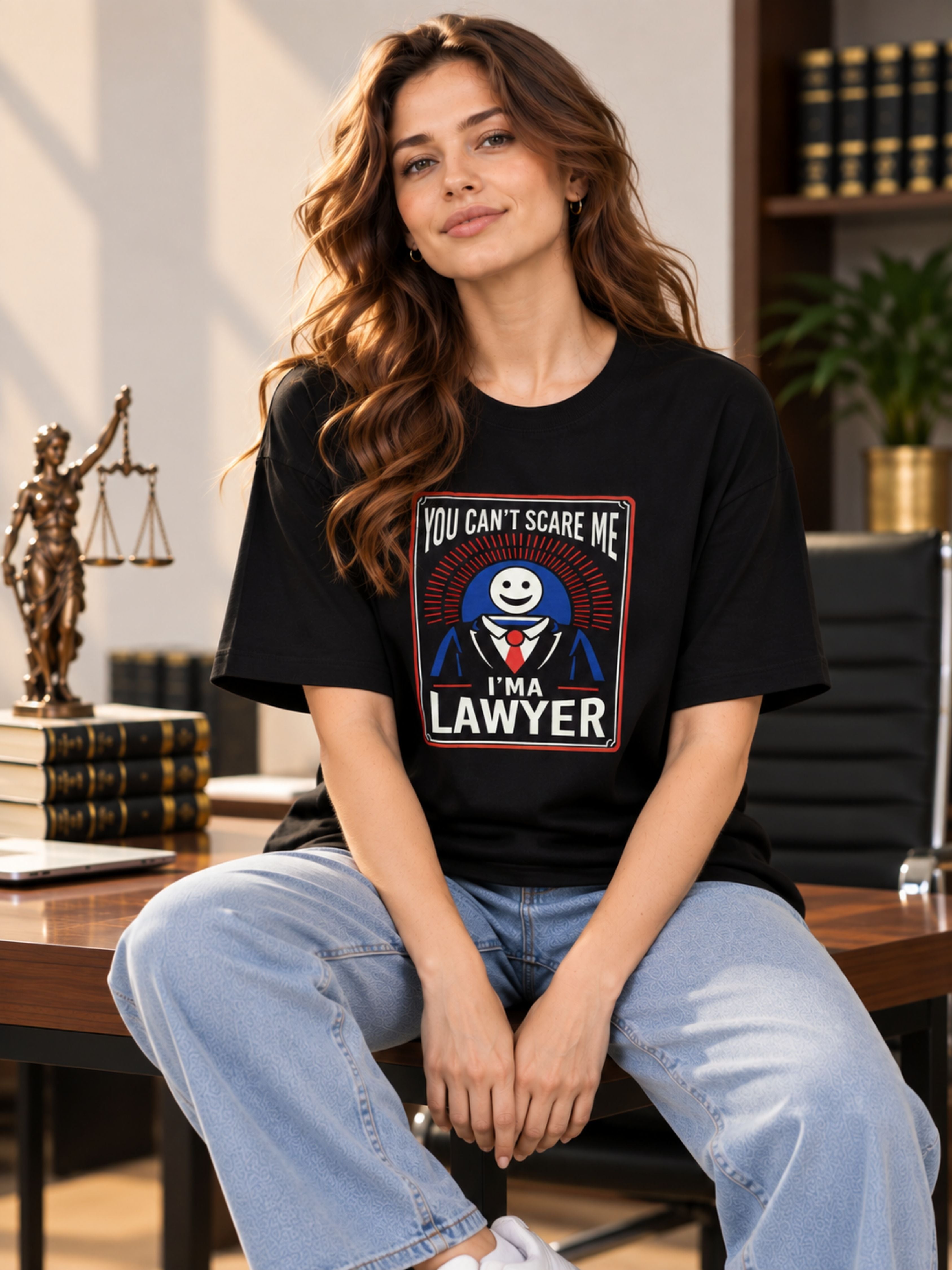 Lawyer | You Can't Scare Me. I'm A Lawyer | Oversized Trendy T-Shirt For Women