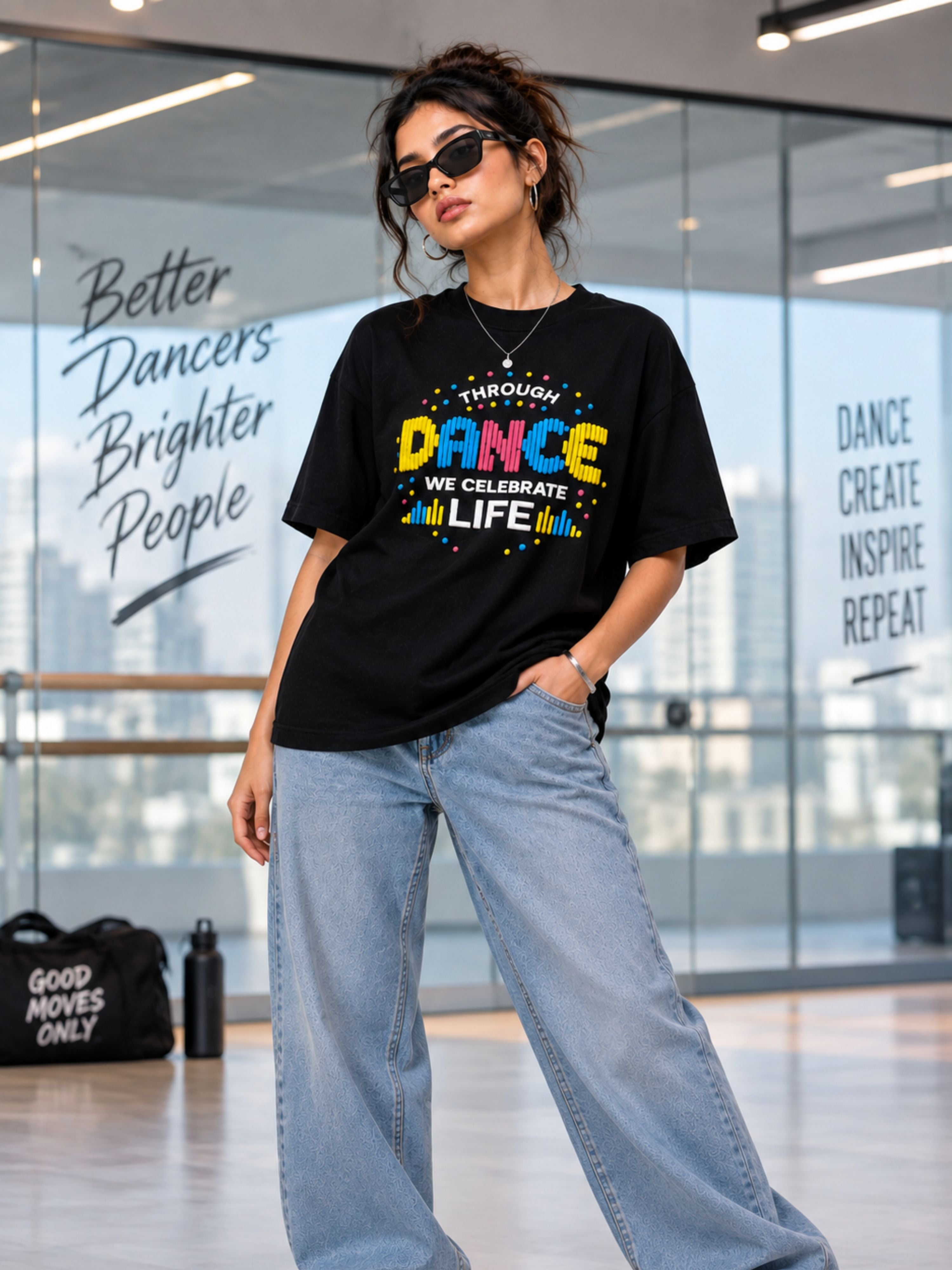 Dancer | Through Dance We Celebrate Life | Oversized T-shirt For Women