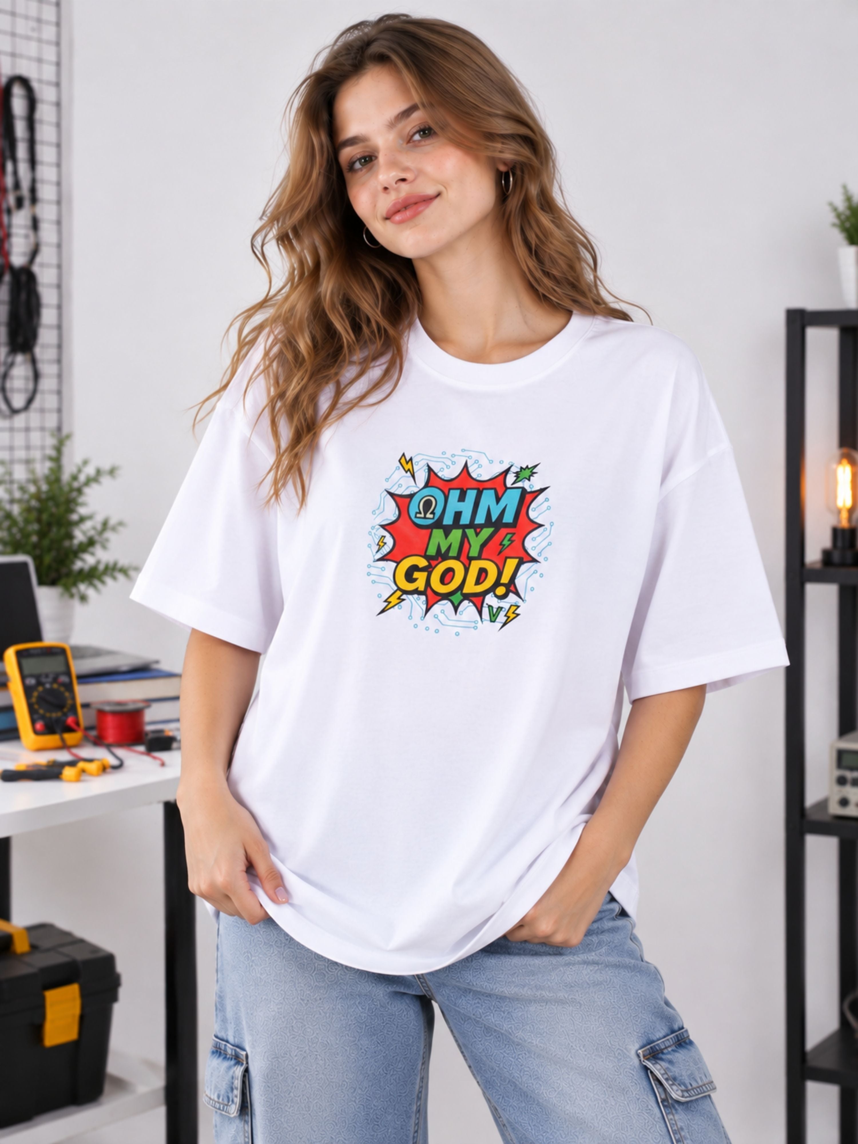 Electrical Engineer | Ohm My God | Oversized T-shirt For Women