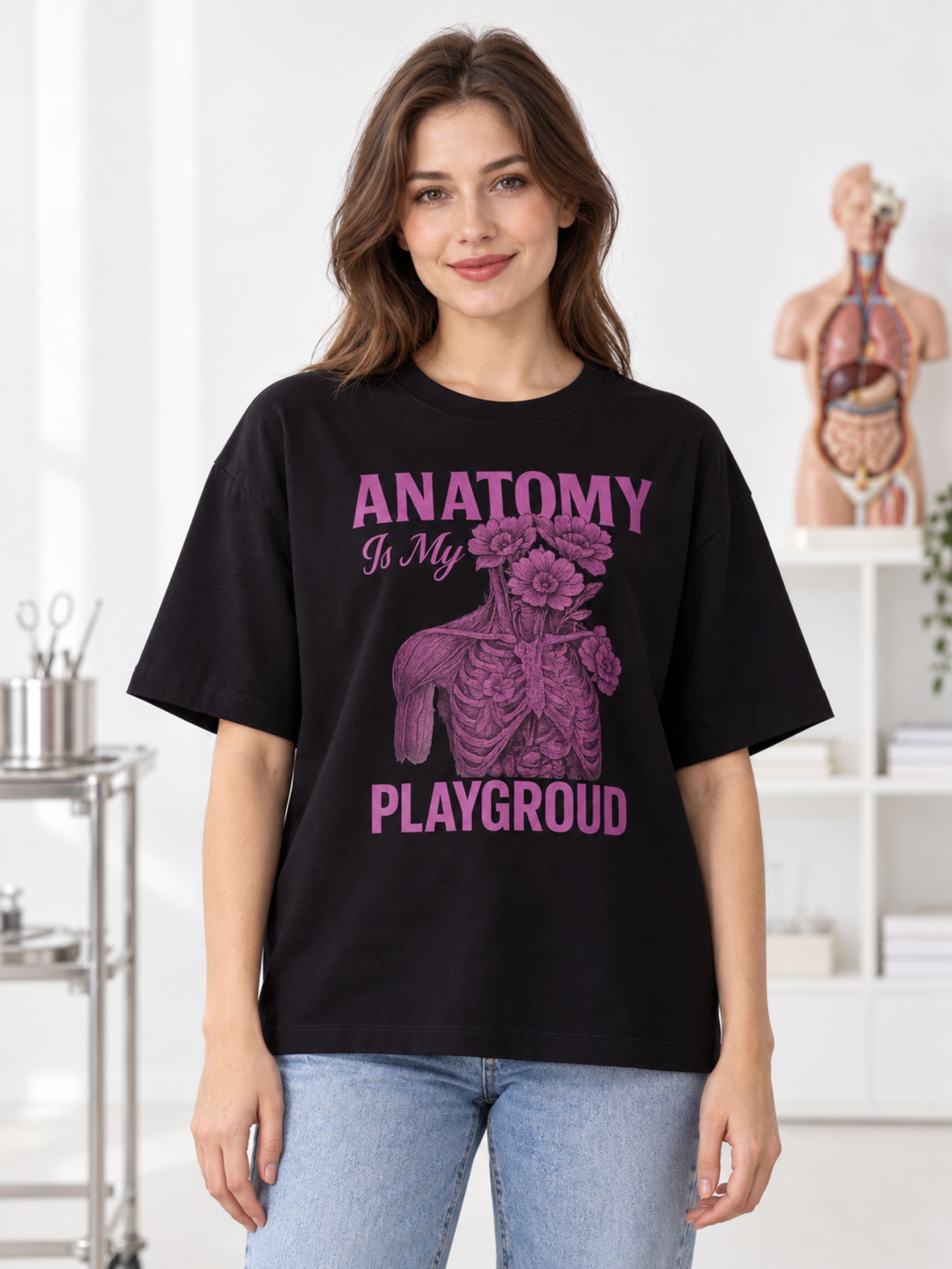 Surgeon | Anatomy Is My Playground | Oversized Printed T-shirt For Women
