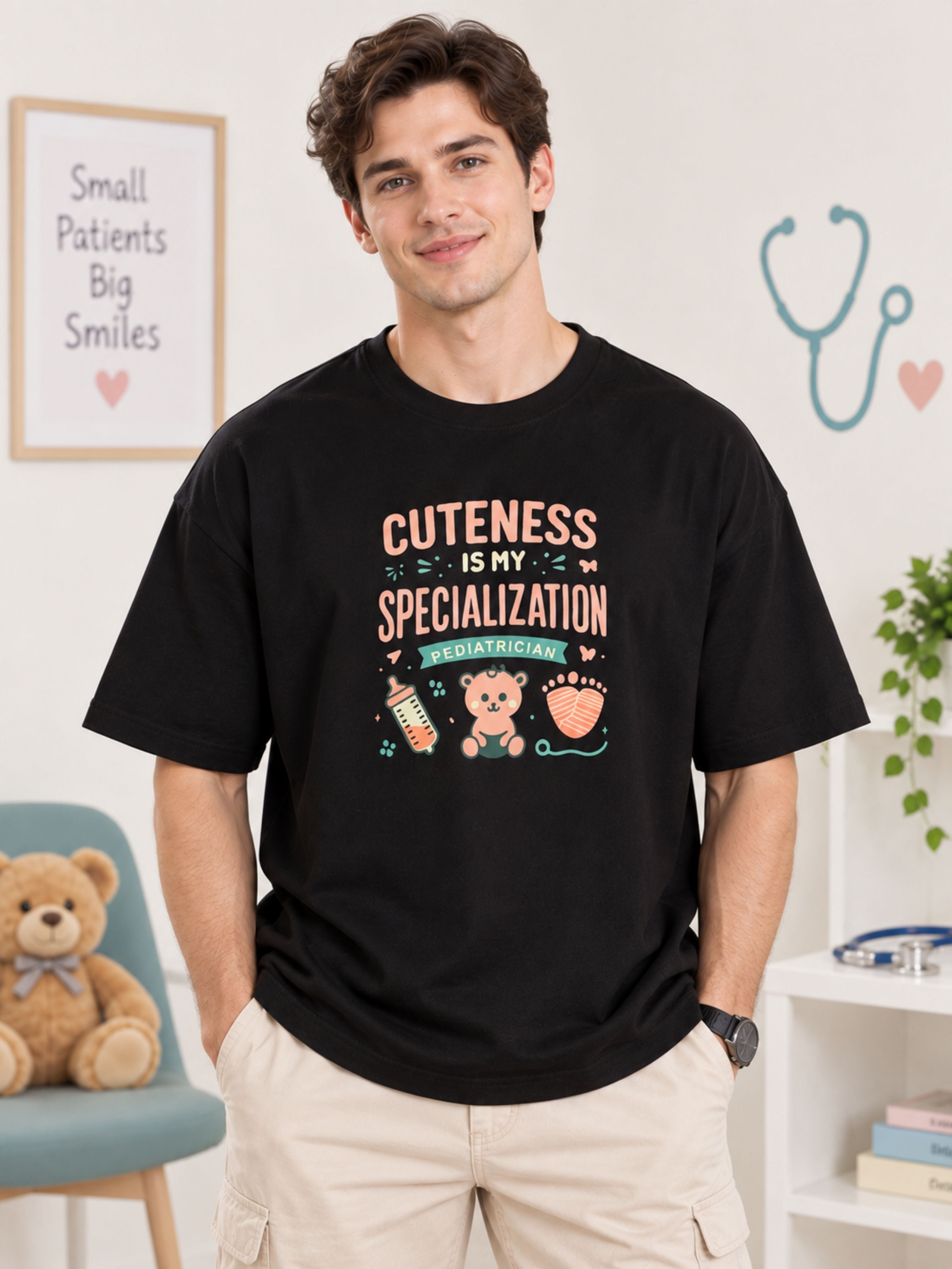 Paediatrician | Cuteness Is My Specialization | Oversized fit Tshirt