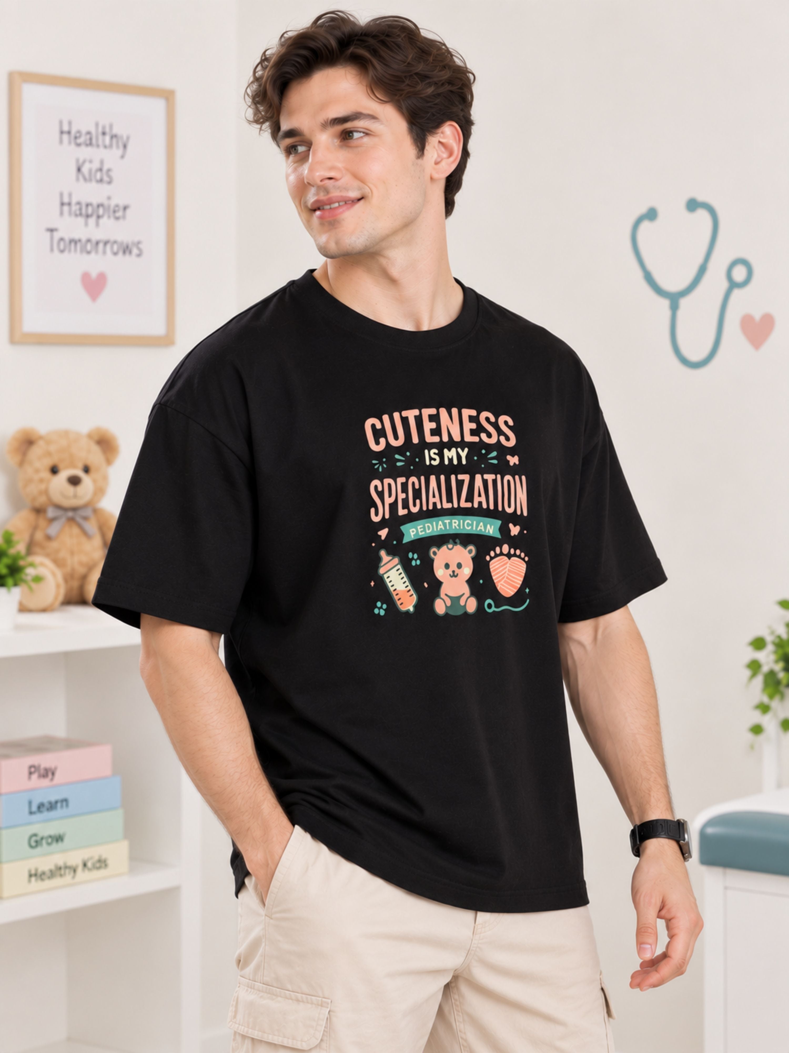 Paediatrician | Cuteness Is My Specialization | Oversized fit Tshirt