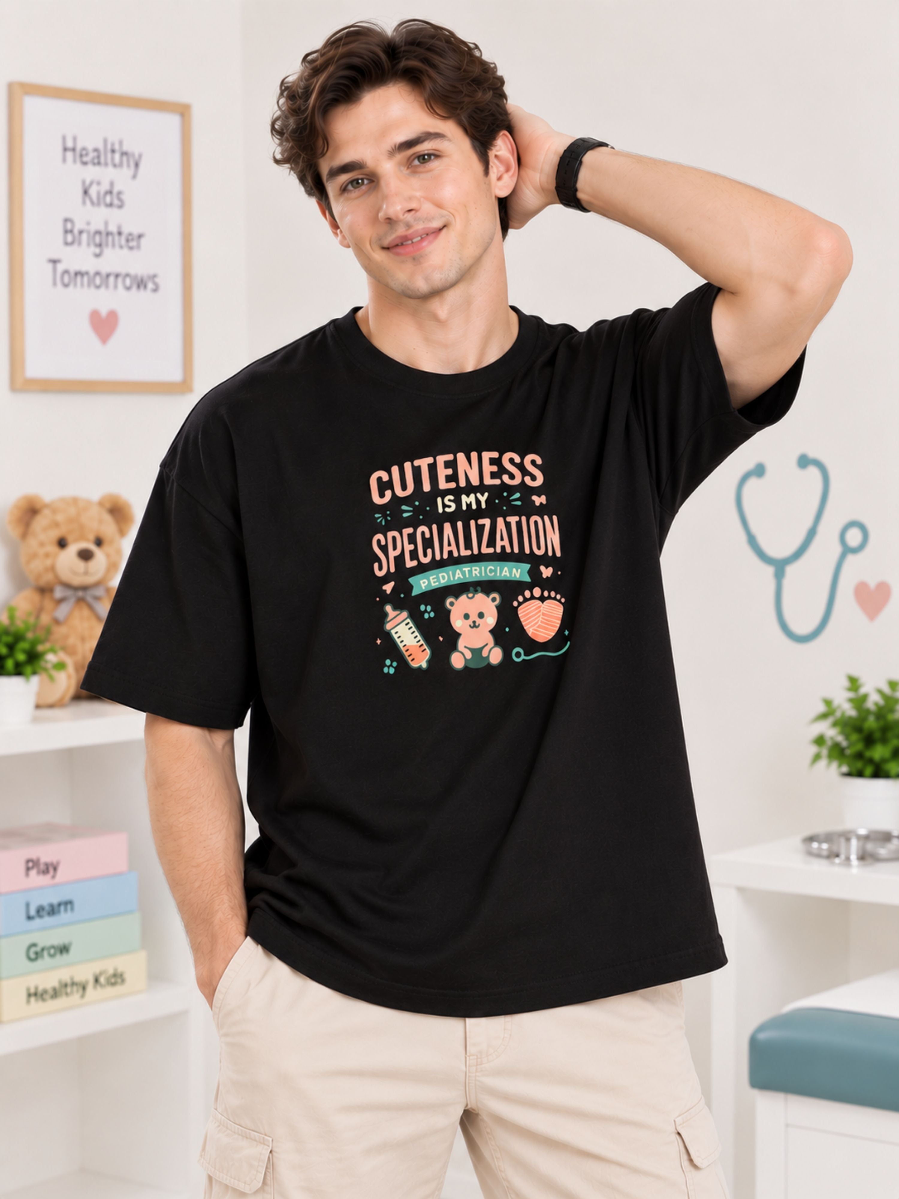 Paediatrician | Cuteness Is My Specialization | Oversized fit Tshirt