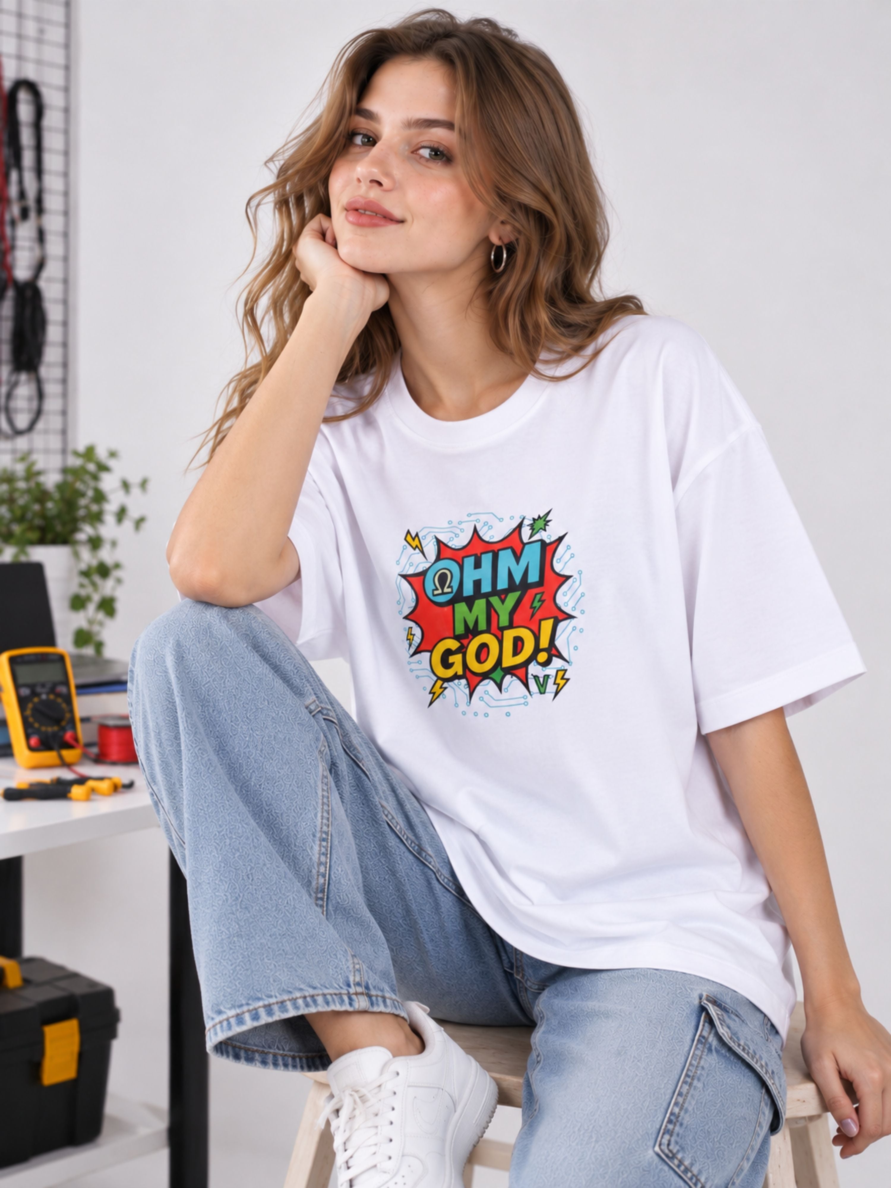 Electrical Engineer | Ohm My God | Oversized T-shirt For Women