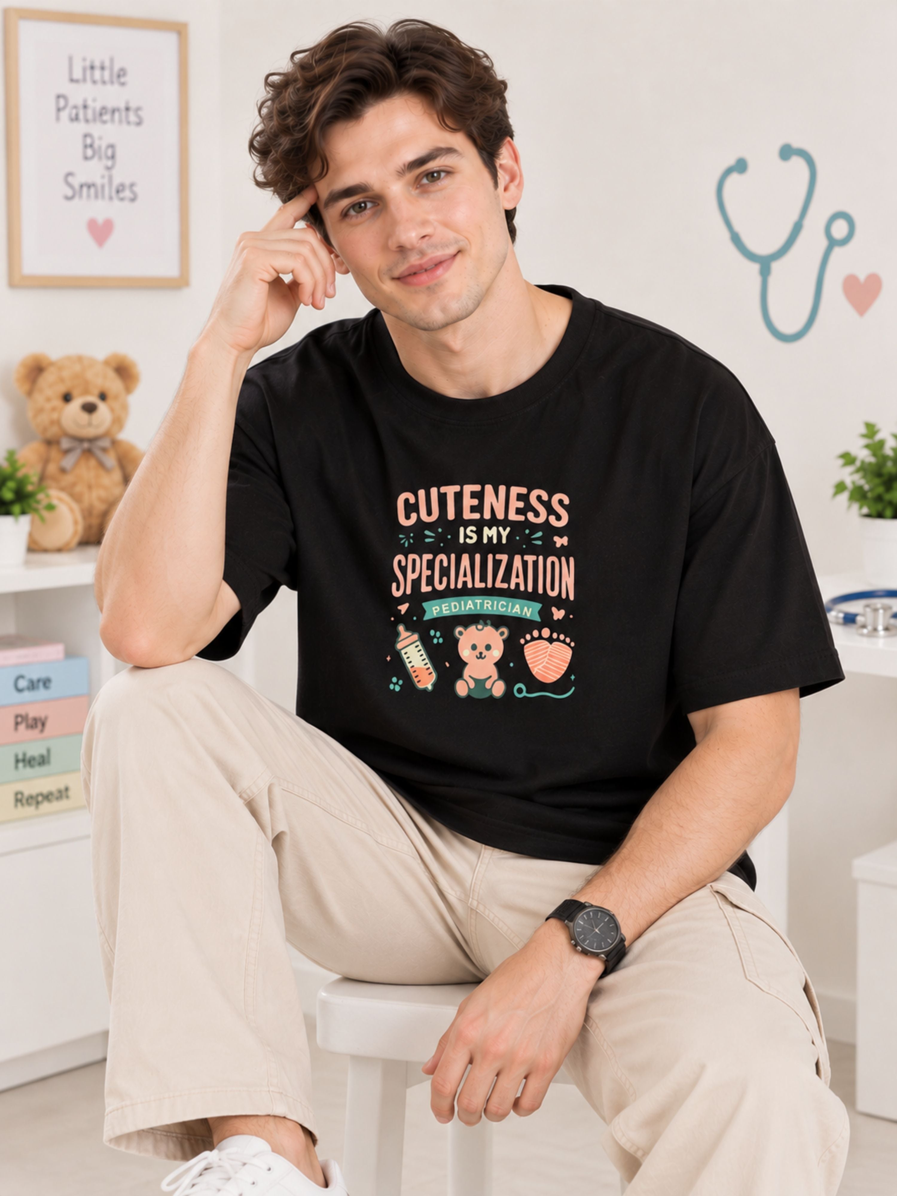 Paediatrician | Cuteness Is My Specialization | Oversized fit Tshirt