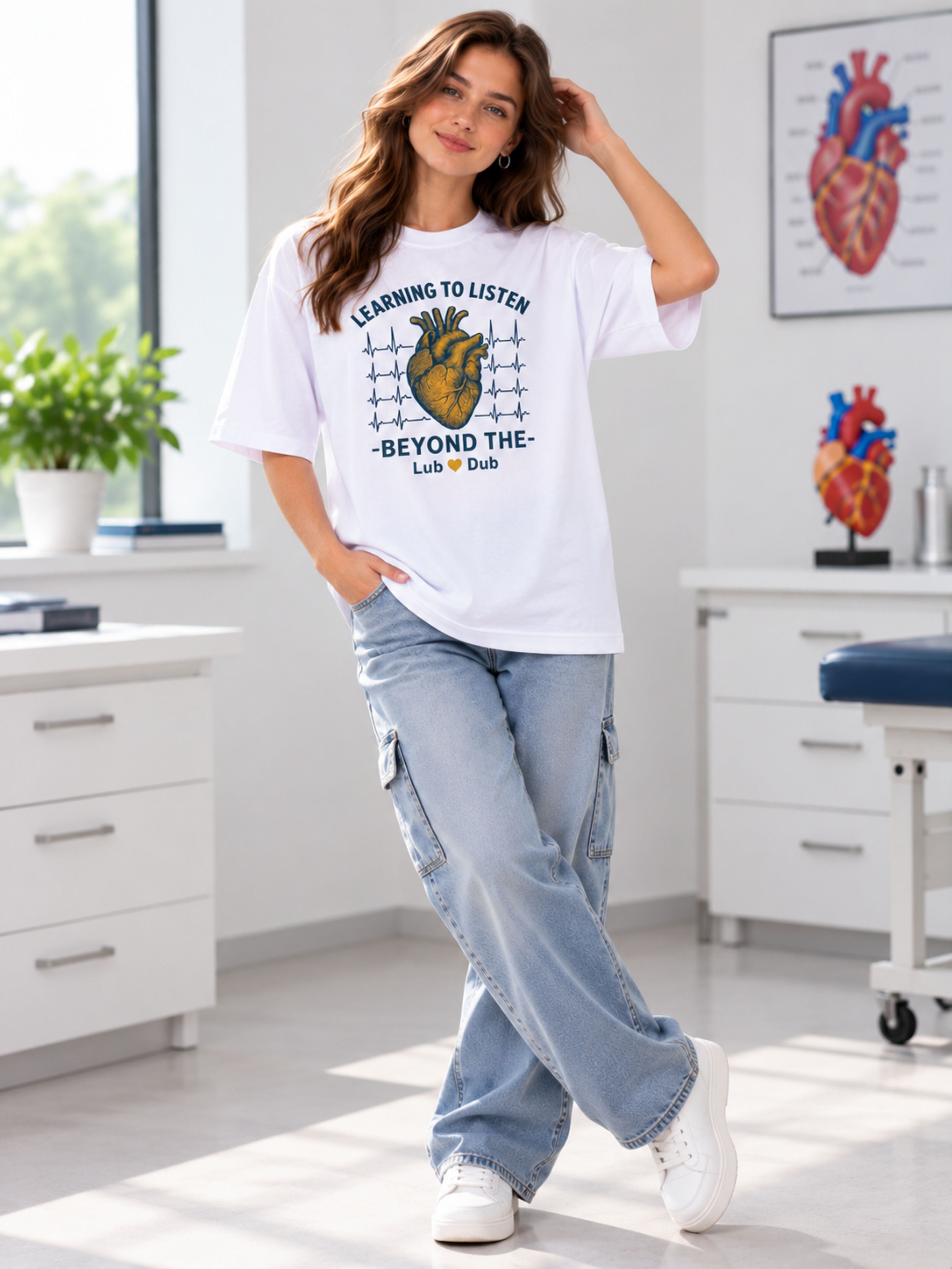 Cardiologist | Learning To Listen Beyond The Lub-Dub | Oversized Tshirt For Women