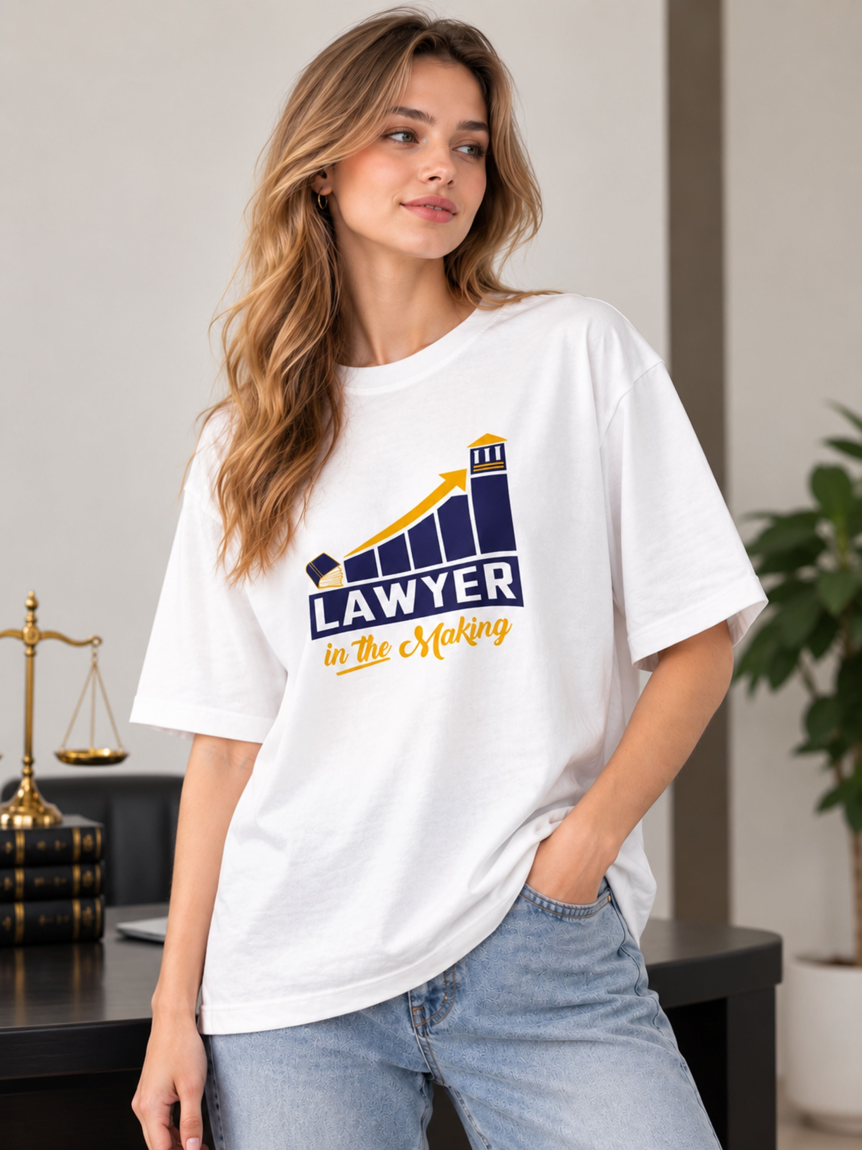 Lawyer | Lawyer In The Making | Oversized Printed T-Shirt For Women