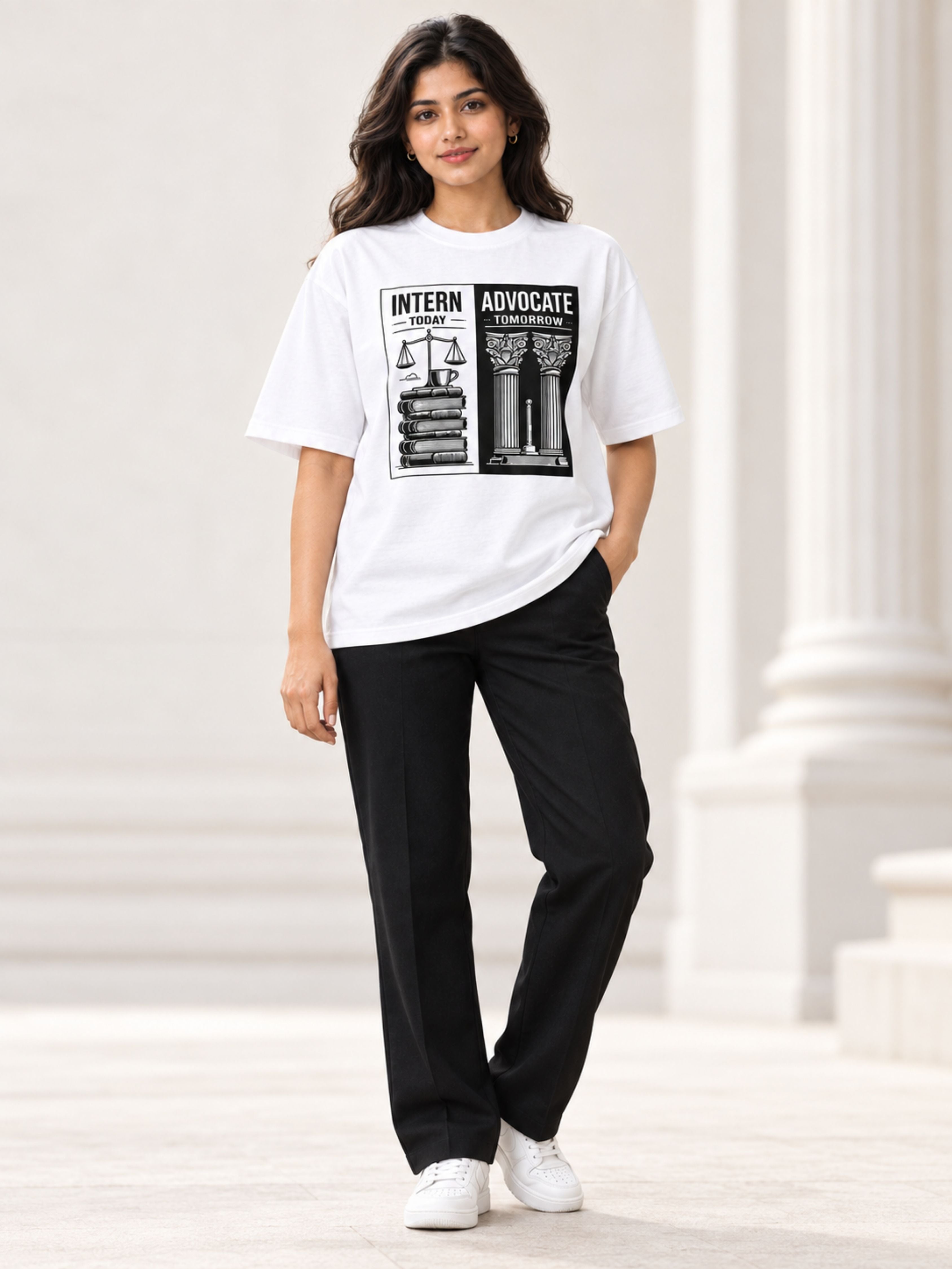 Judicial Intern | Intern Today. Advocate Tomorrow | Oversized Trendy T-Shirt For Women