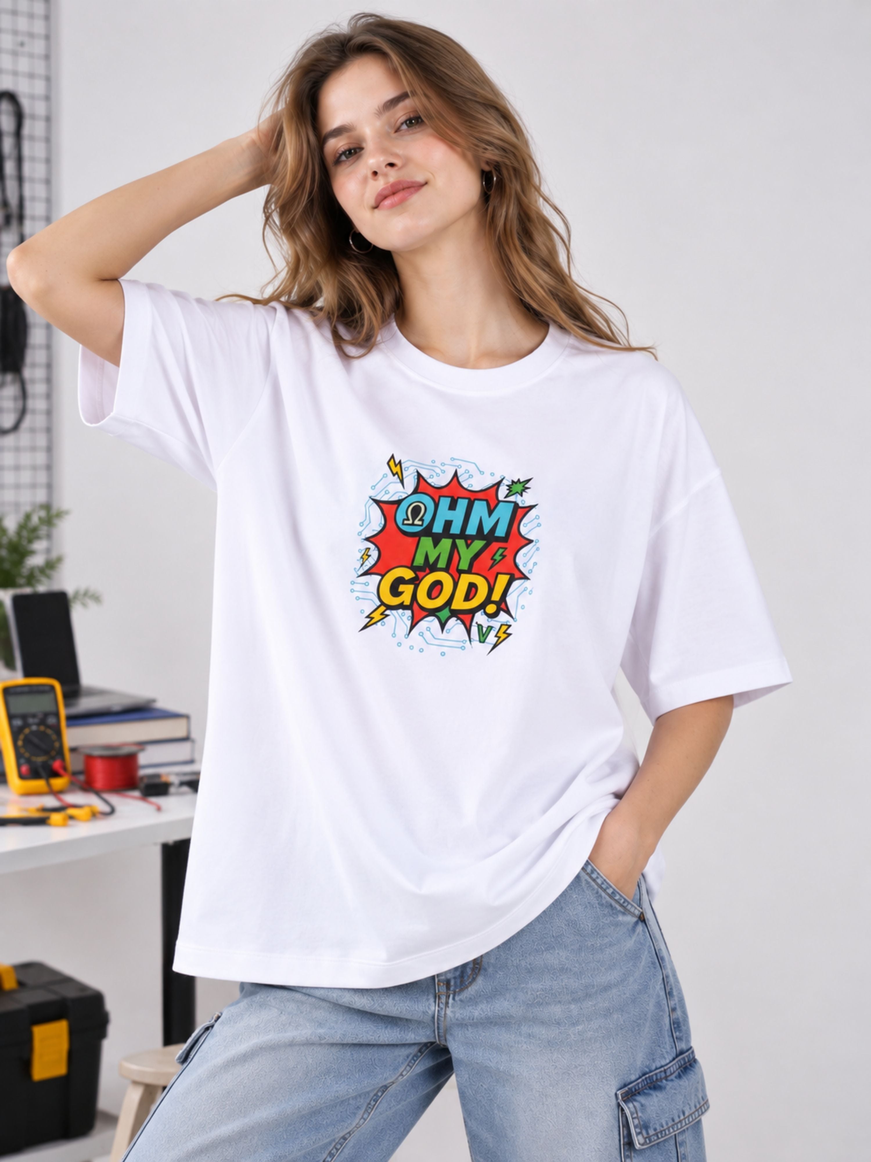 Electrical Engineer | Ohm My God | Oversized T-shirt For Women