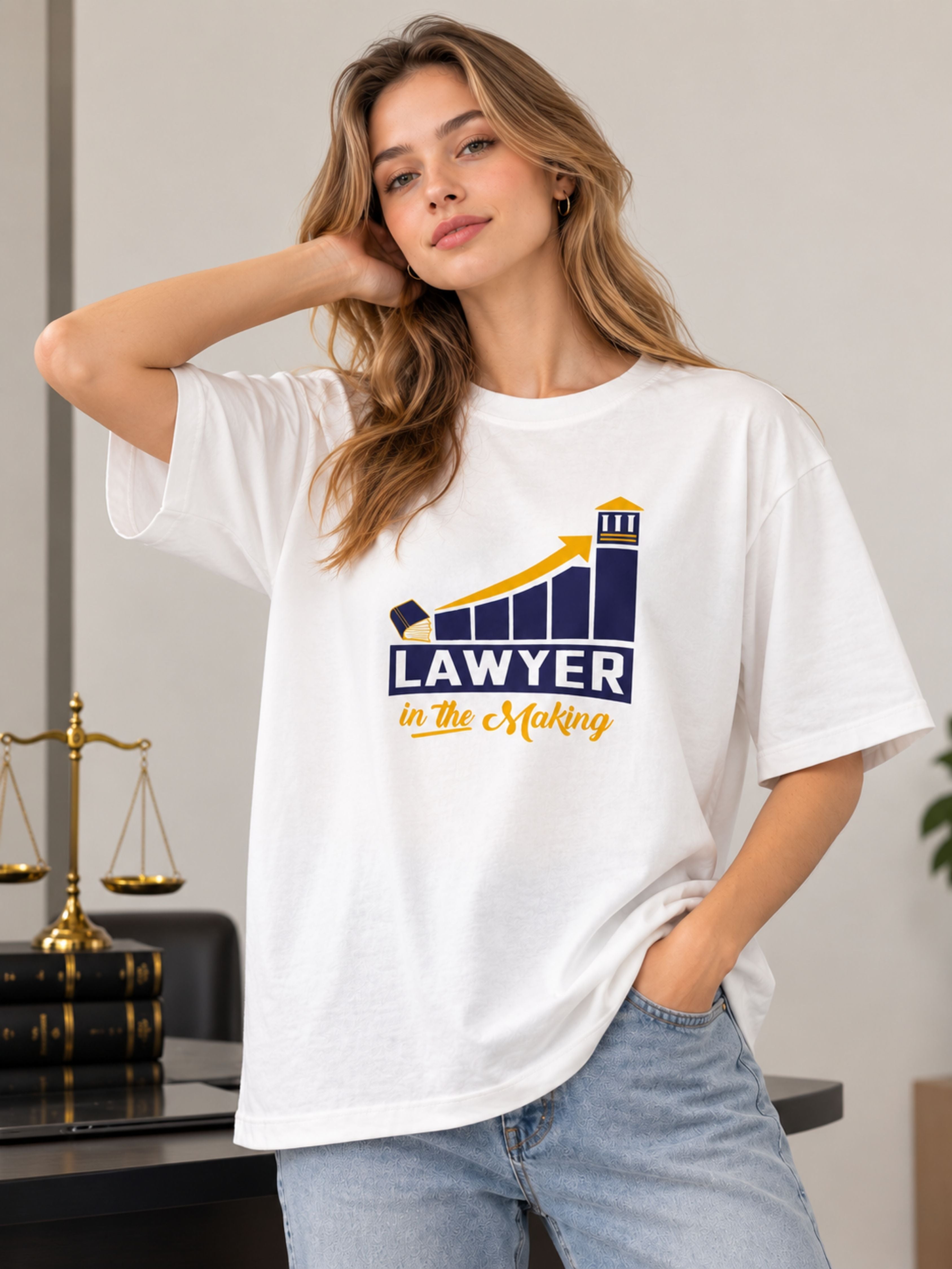 Lawyer | Lawyer In The Making | Oversized Printed T-Shirt For Women