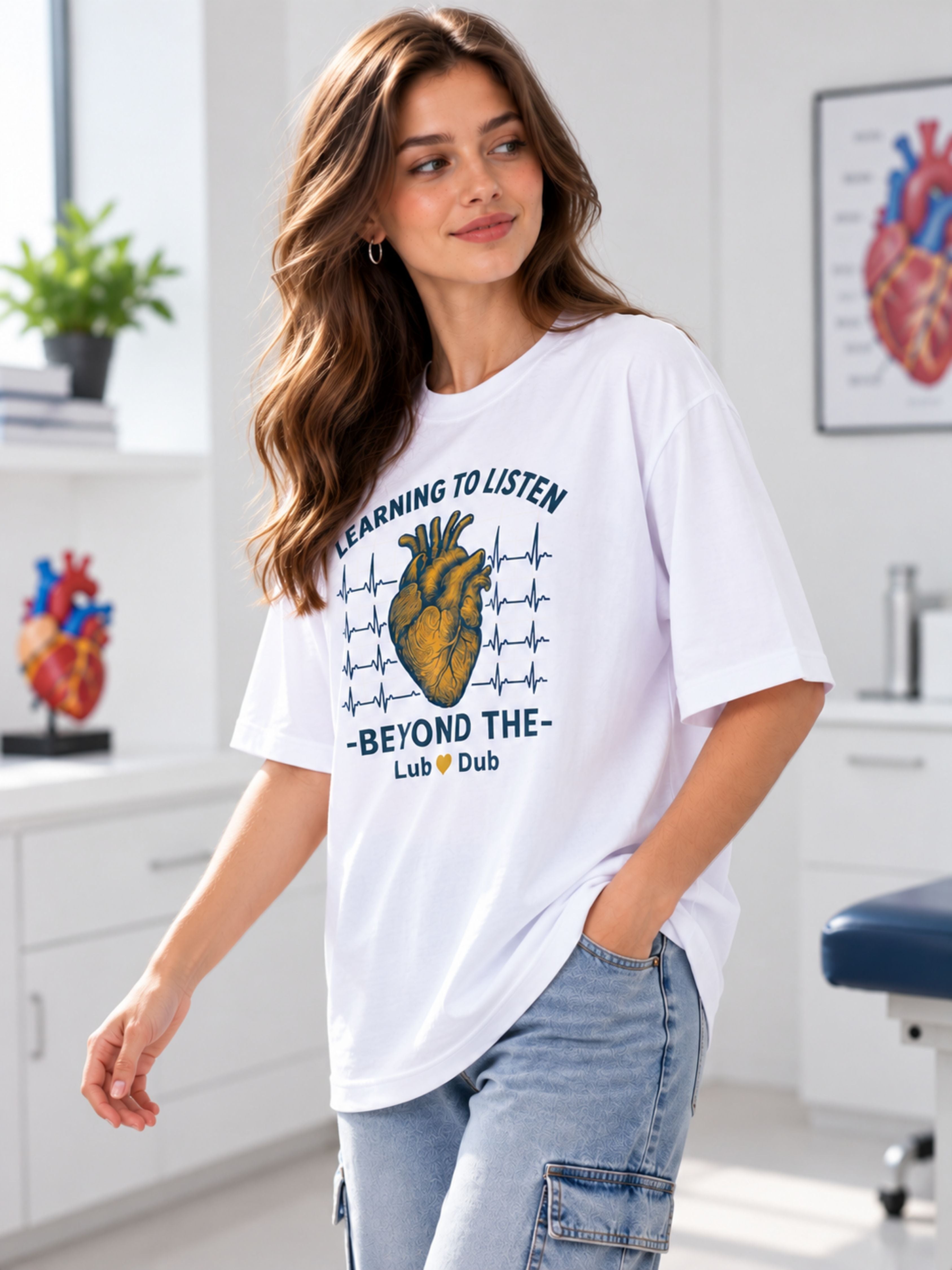 Cardiologist | Learning To Listen Beyond The Lub-Dub | Oversized Tshirt For Women
