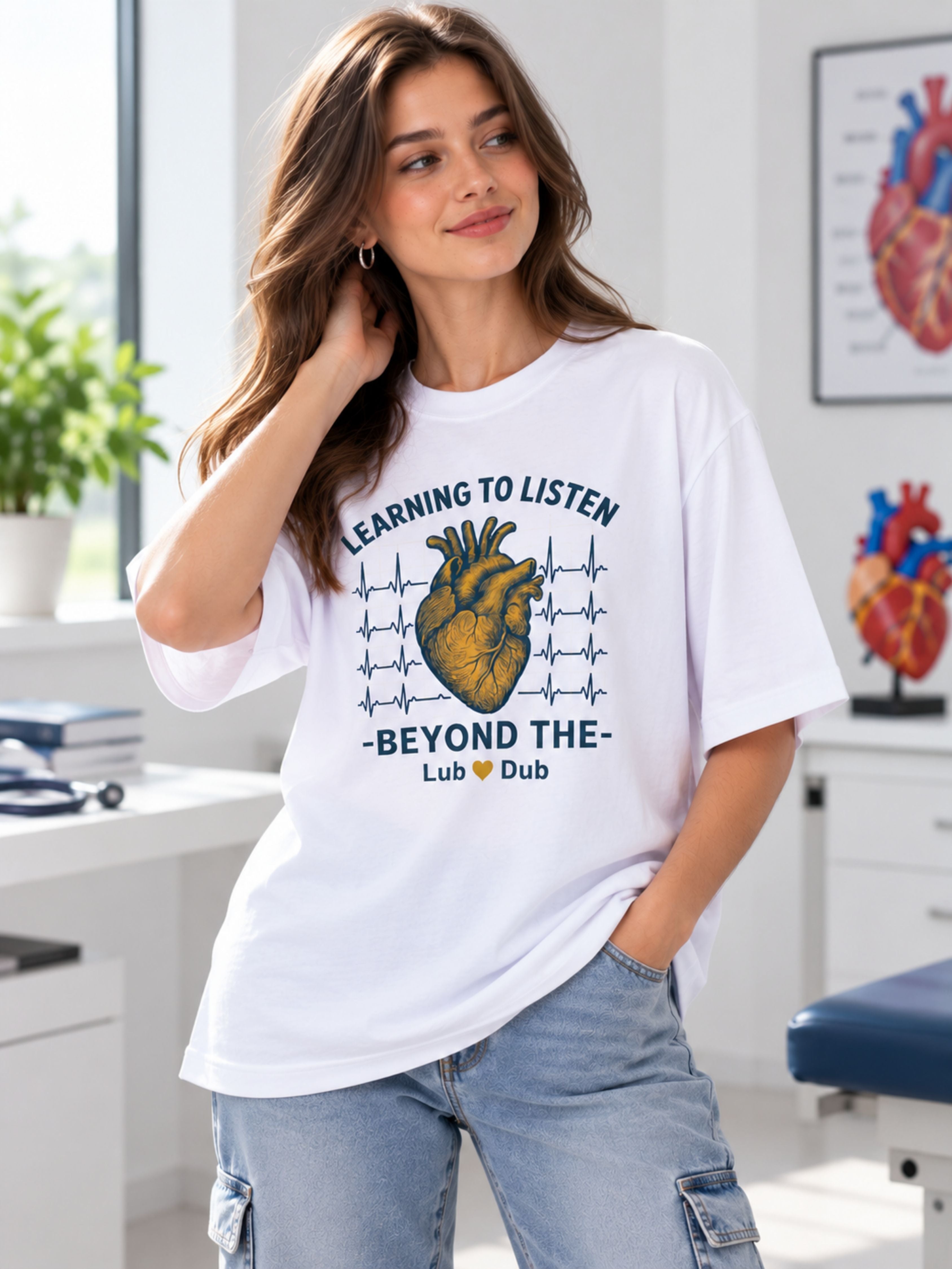 Cardiologist | Learning To Listen Beyond The Lub-Dub | Oversized Tshirt For Women