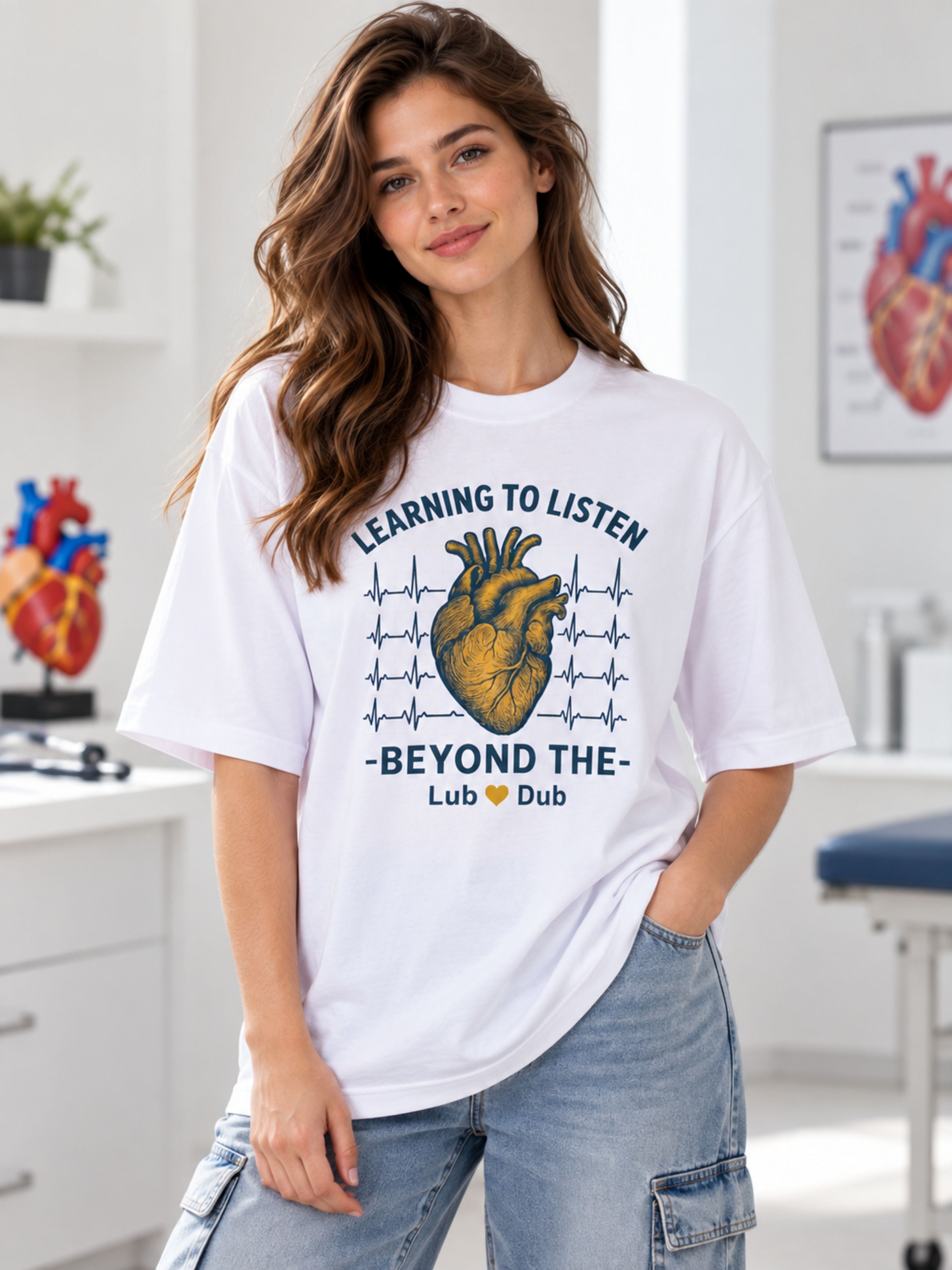 Cardiologist | Learning To Listen Beyond The Lub-Dub | Oversized Tshirt For Women