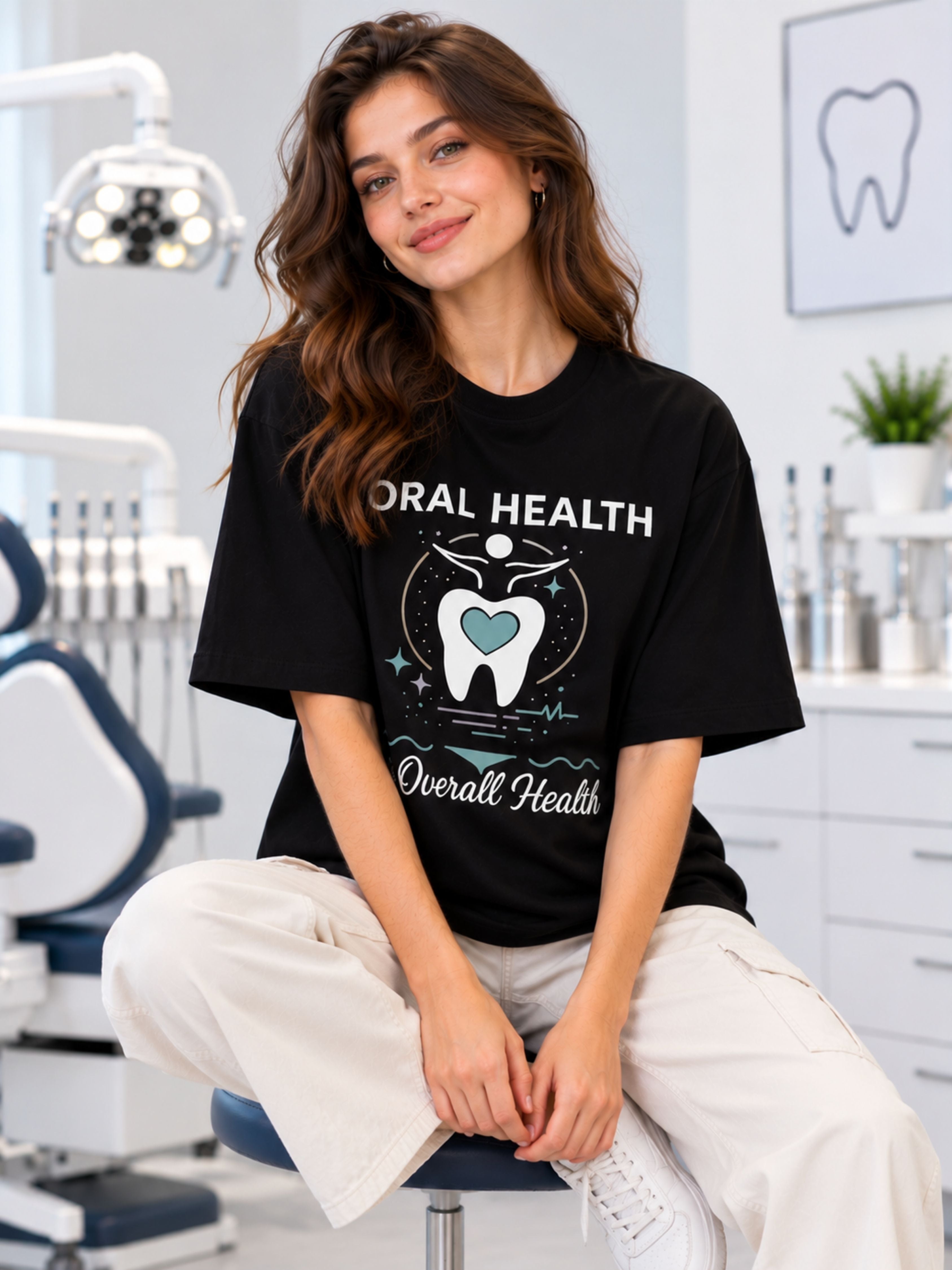 Dentist | Oral Health Is Overall Health | Oversized Funky Tshirt For Women