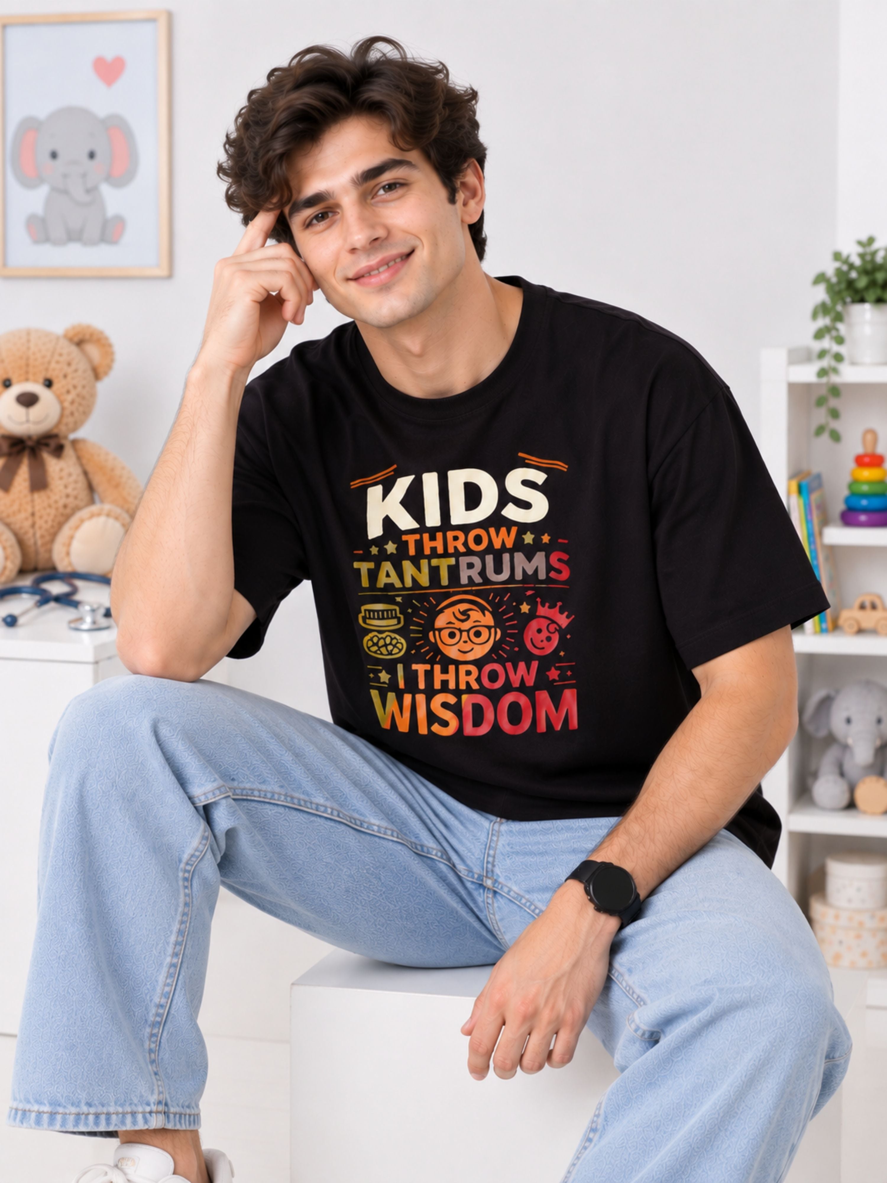 Paediatrician | Kids Throw Tantrums. I Throw Wisdom. | Oversized fit Tshirt