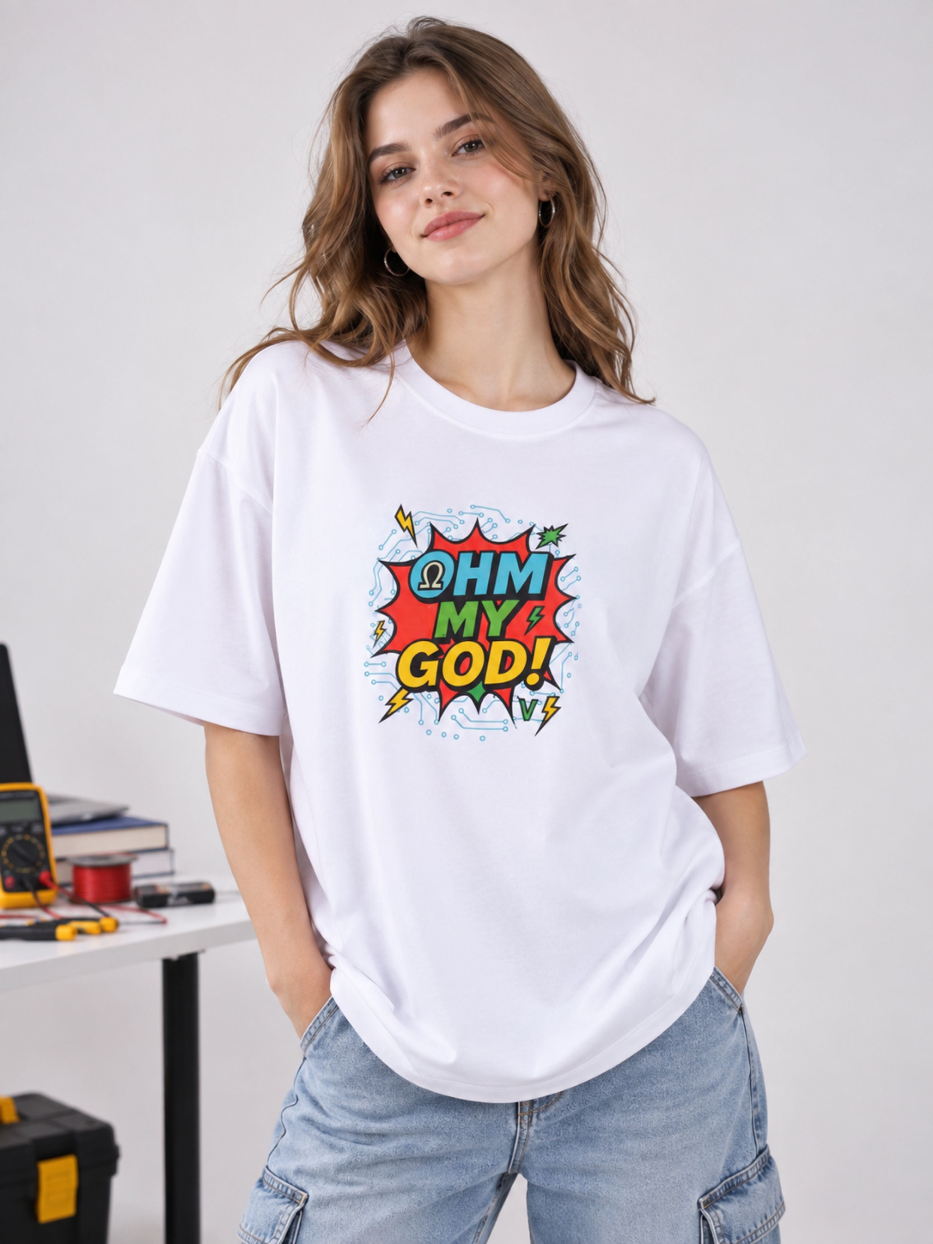 Electrical Engineer | Ohm My God | Oversized T-shirt For Women