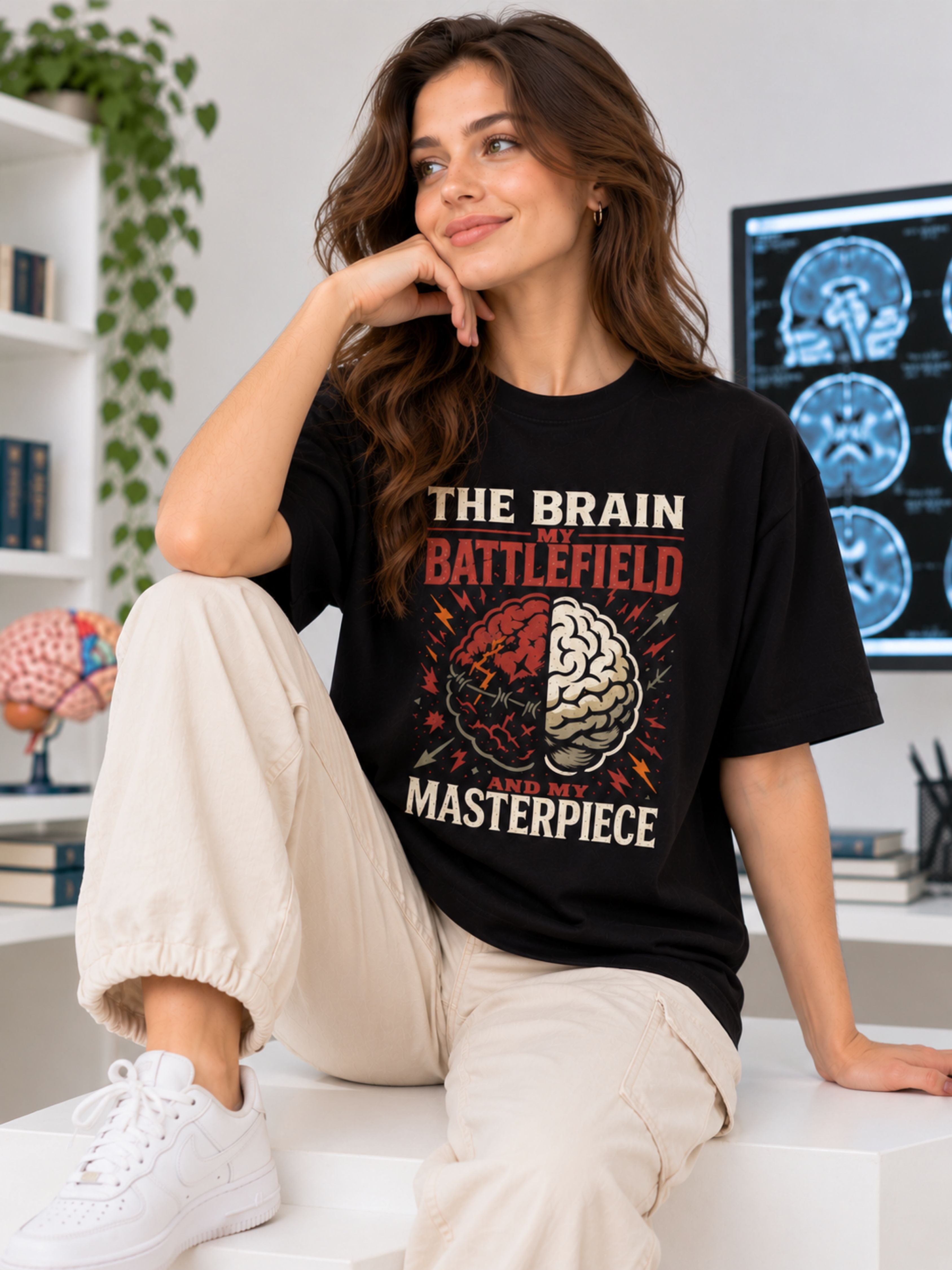 Neurologist | The Brain - My Battlefield and My Masterpiece. | Oversized fit Tshirt