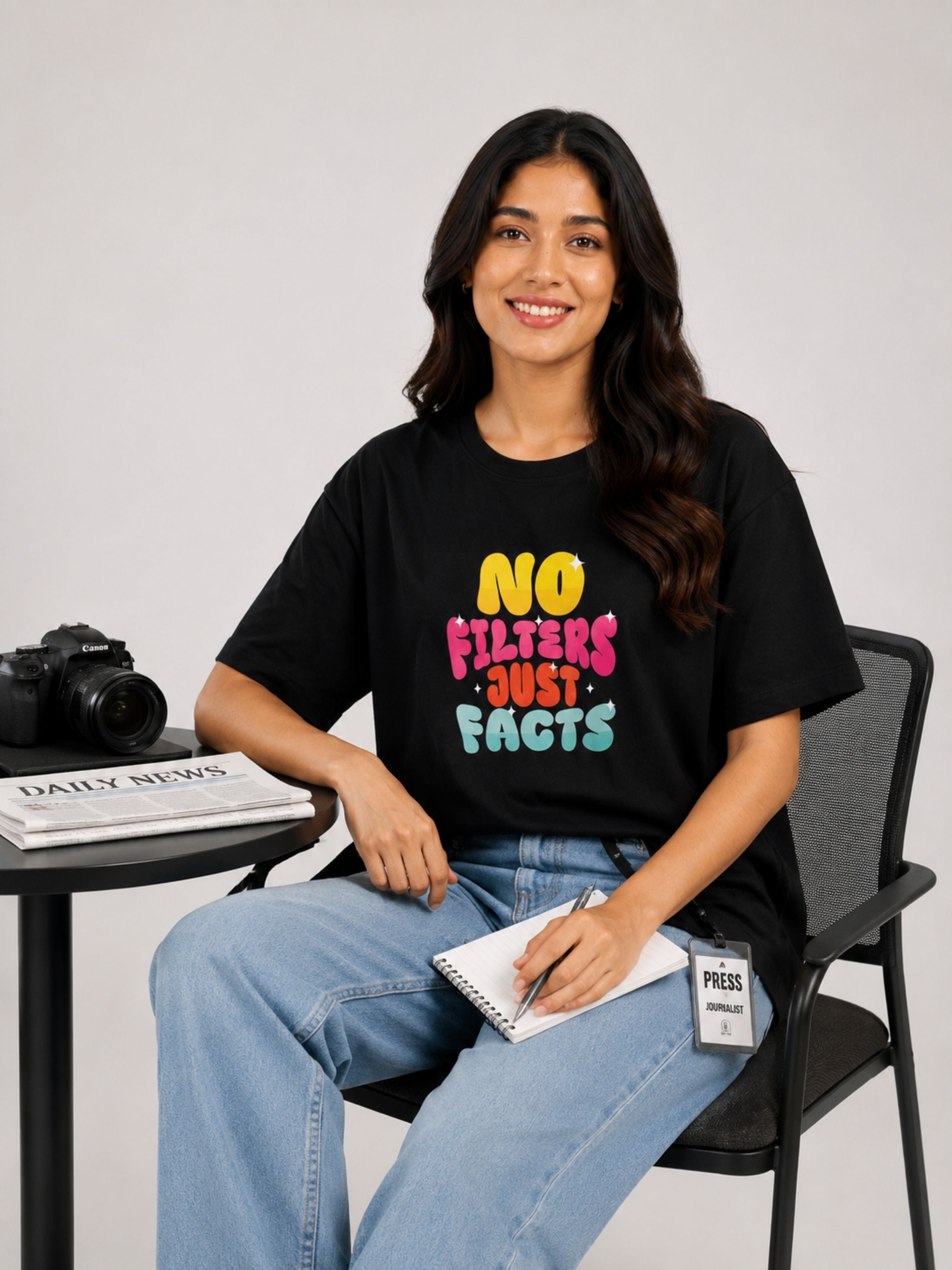 Journalists | No Filters. Just Facts | Oversized T-shirt For Women