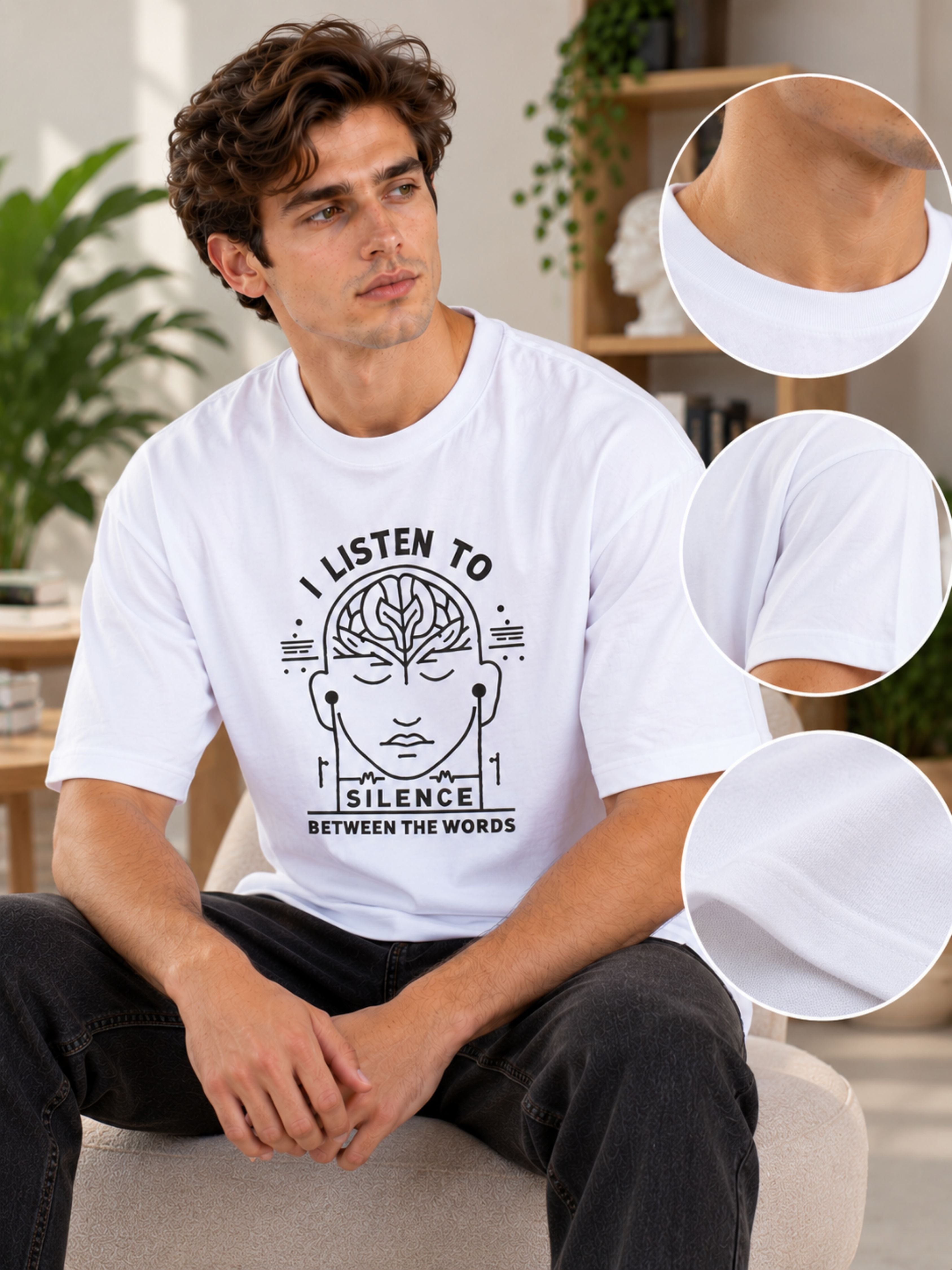 Psychiatrist | I Listen To Silence Between The Words | Oversized Tshirt For Men