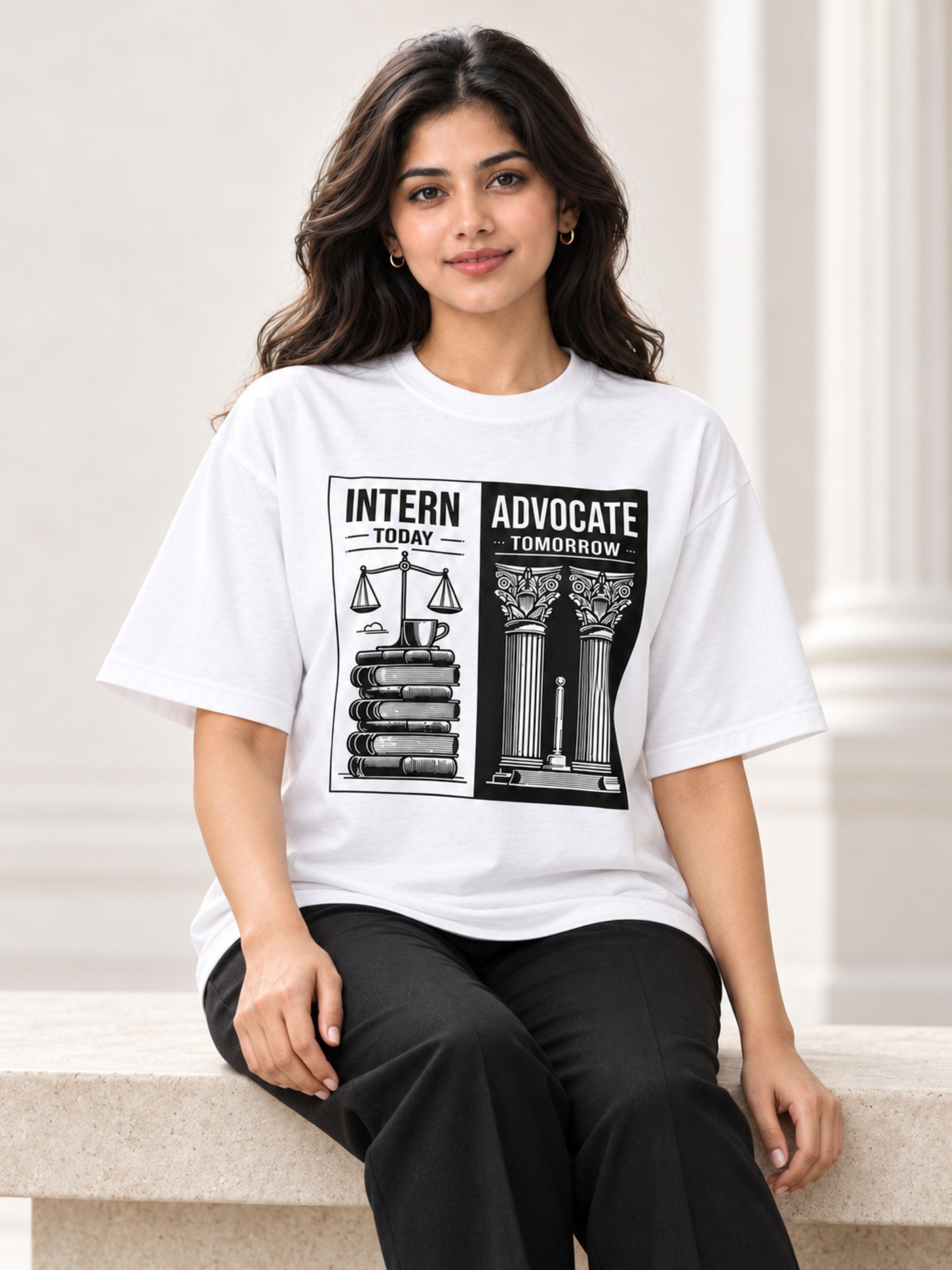 Judicial Intern | Intern Today. Advocate Tomorrow | Oversized Trendy T-Shirt For Women