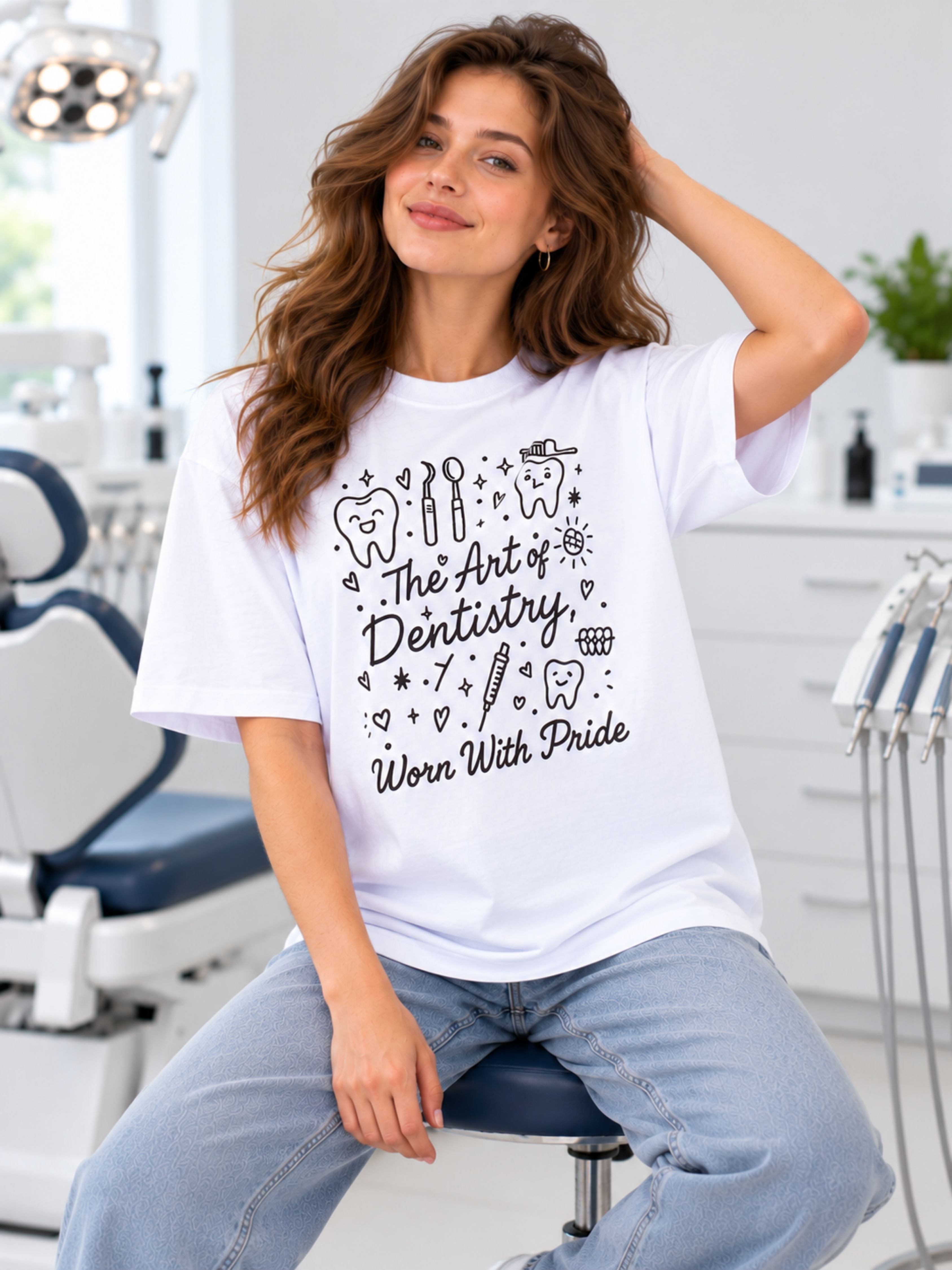 Dentist | The Art Of Dentistry, Worn With Pride | Oversized Tshirt For Women