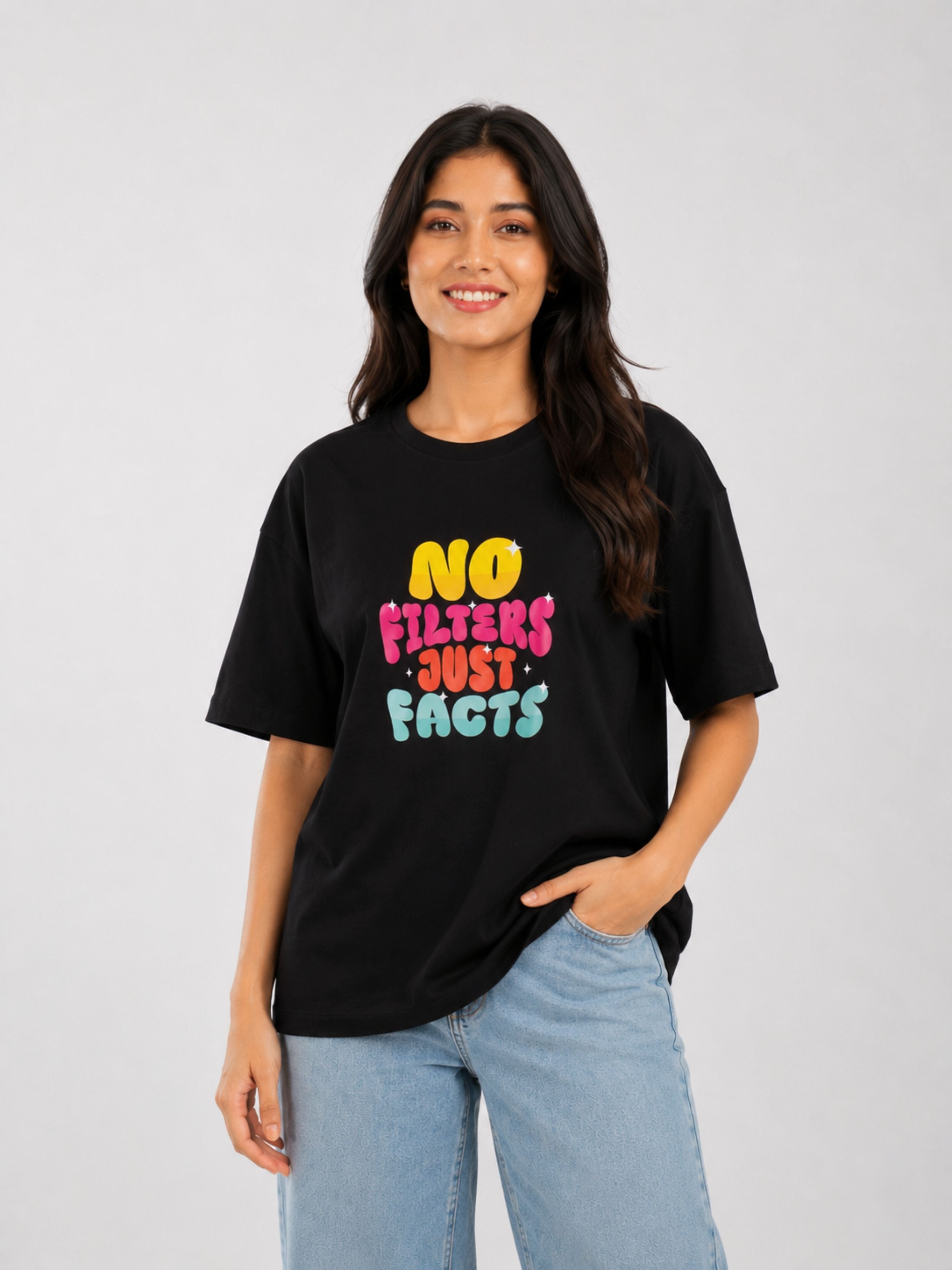 Journalists | No Filters. Just Facts | Oversized T-shirt For Women