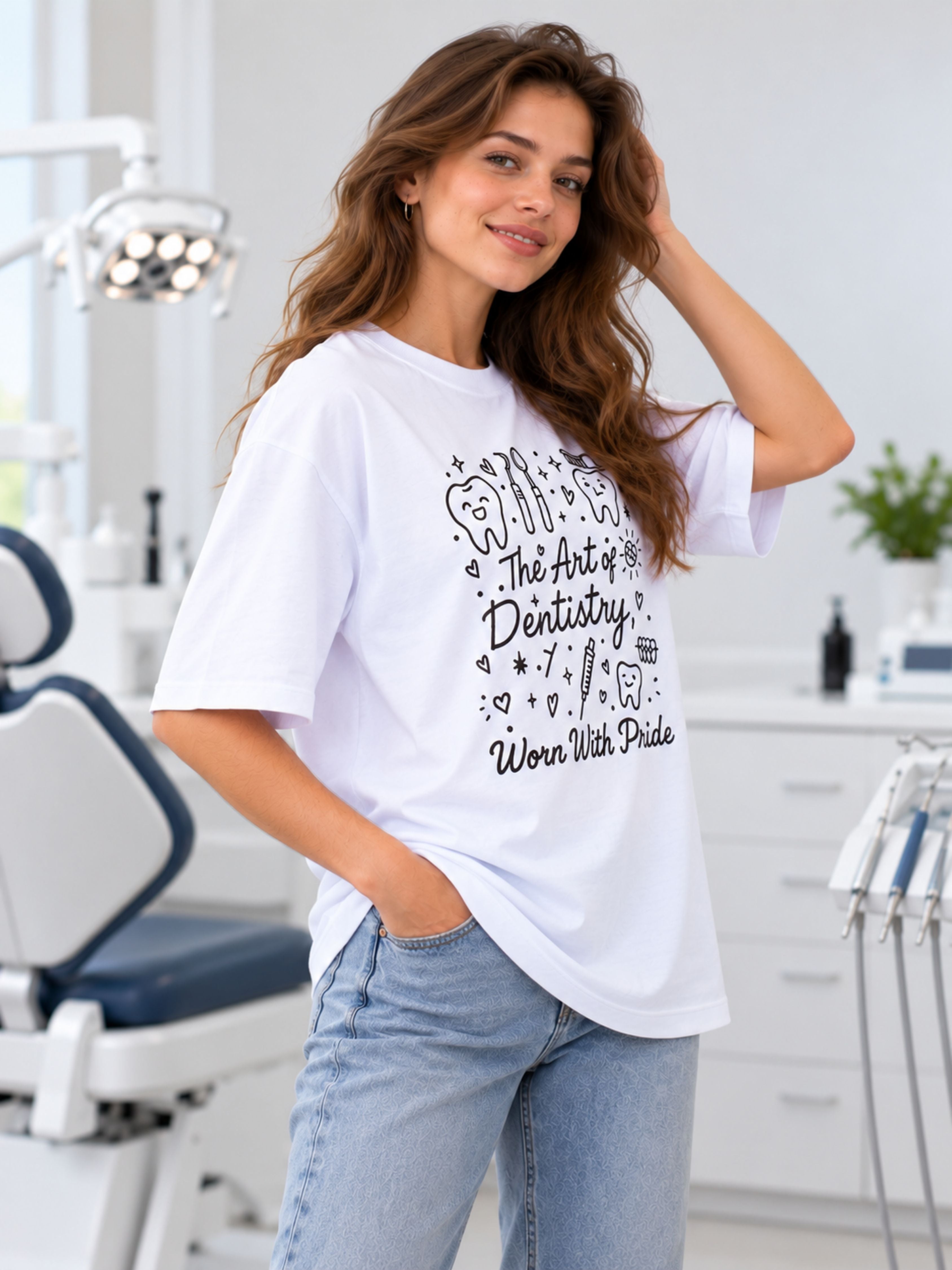 Dentist | The Art Of Dentistry, Worn With Pride | Oversized Tshirt For Women