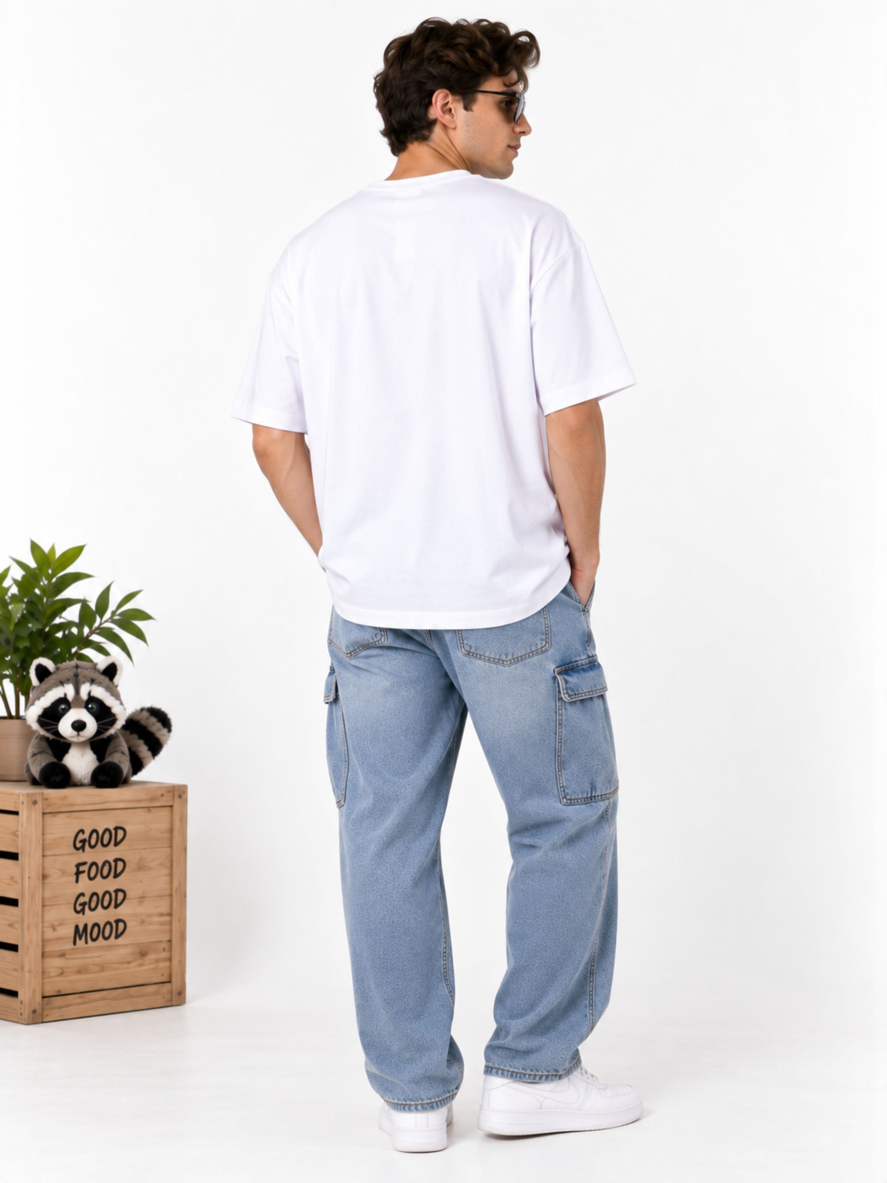 Trash Panda Energy | Raccoon Animal Archetype Oversized T-Shirt For Men