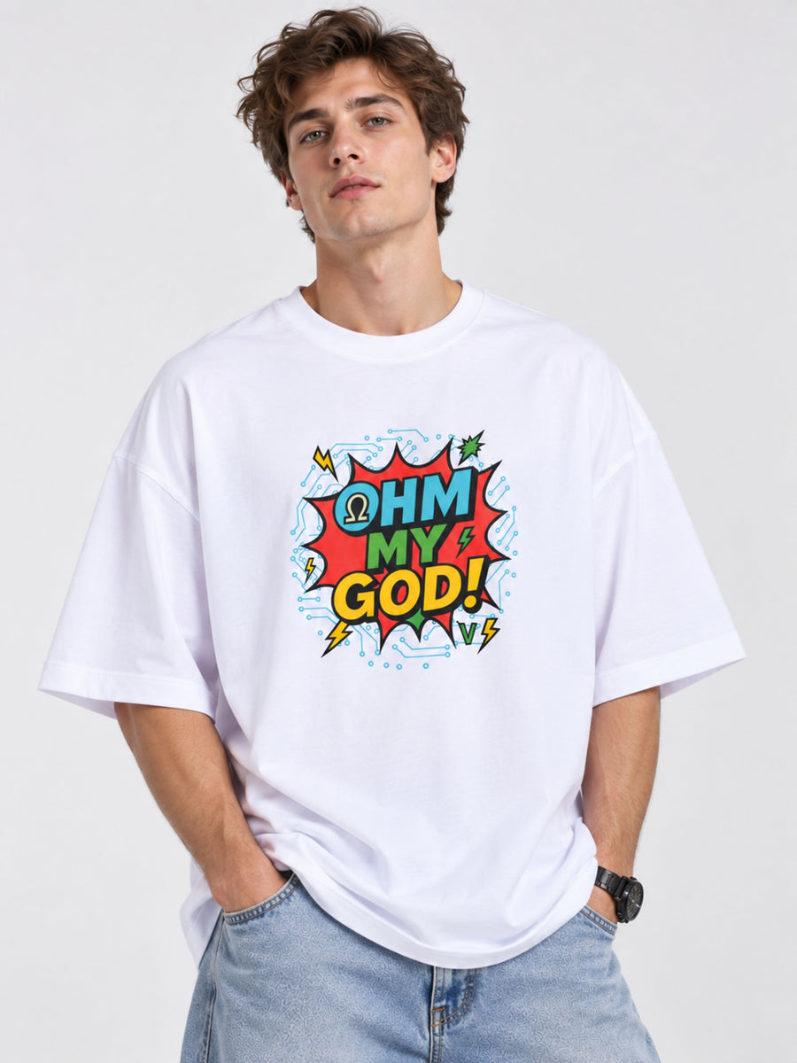 Electrical Engineer | Ohm My God | Oversized Trendy T-shirt For Men