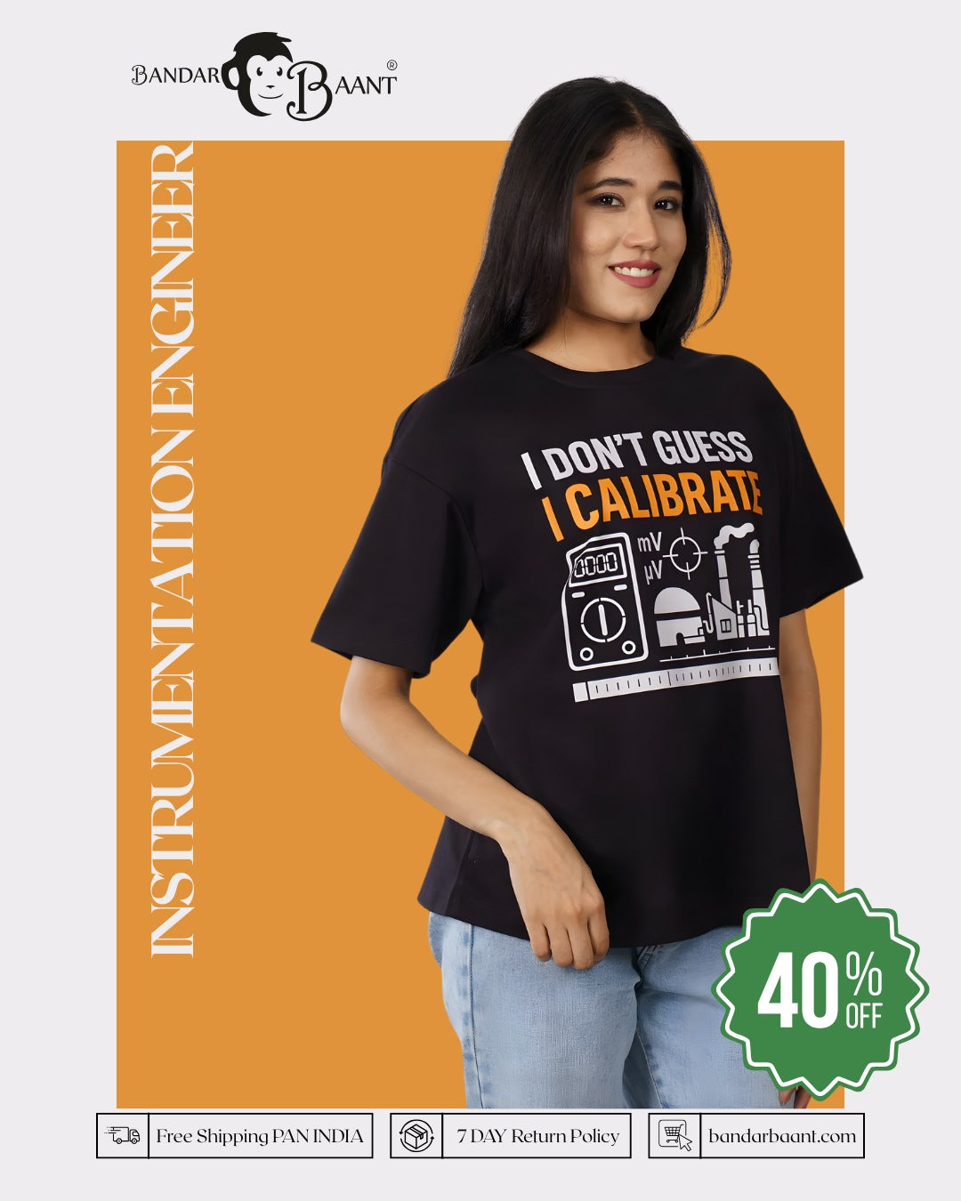 Instrumentation Engineer | I don’t guess - I calibrate | Oversized fit Tshirt