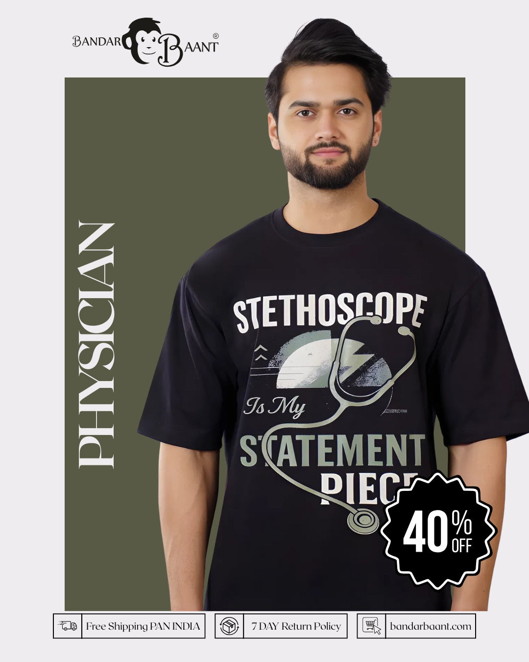 Physician | Stethoscope Is My Statement Piece | Oversized fit Tshirt