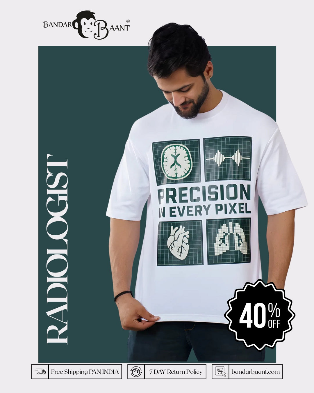 Radiologist | Precision in Every Pixel | Oversized fit Tshirt