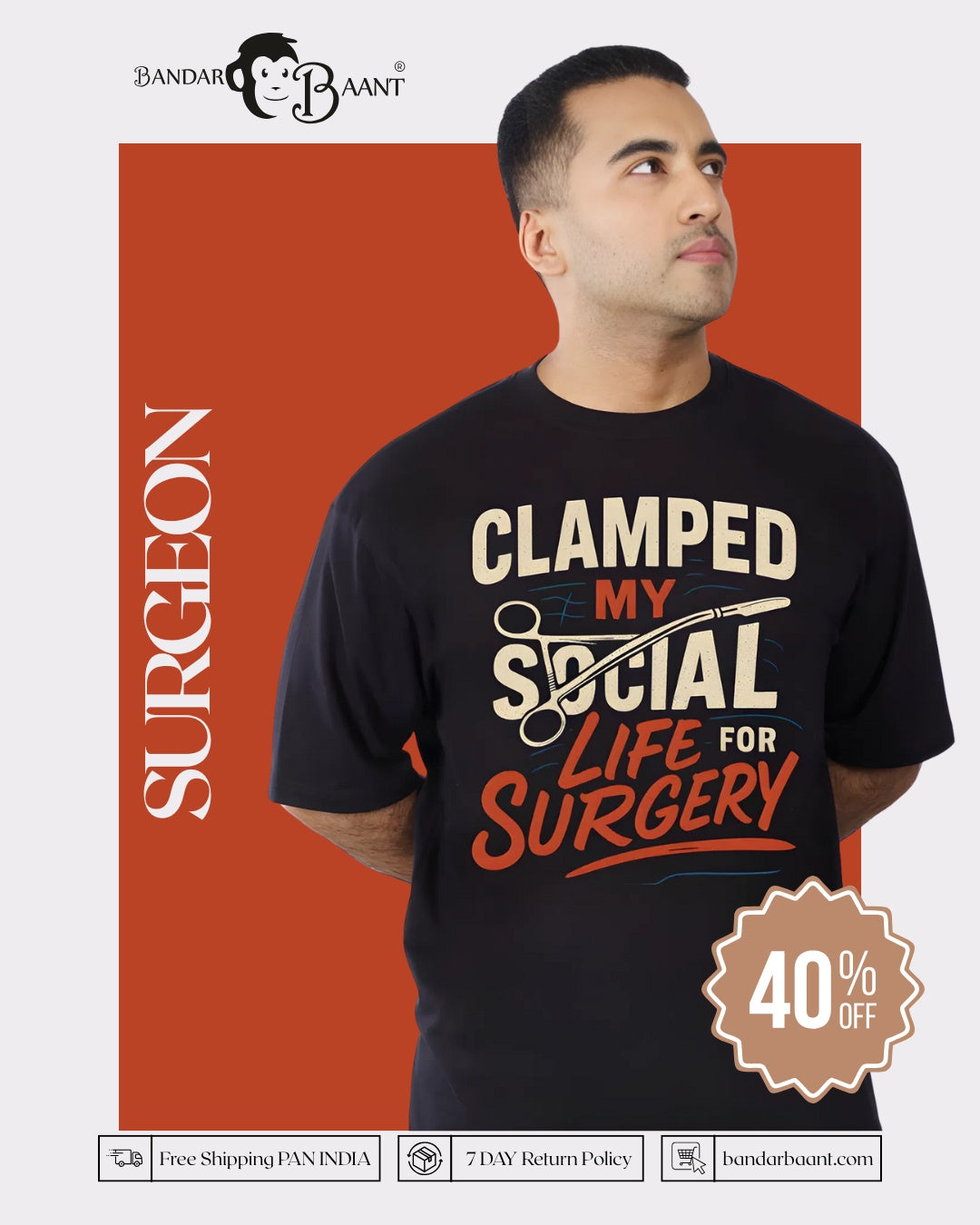 Surgeon | Clamped My Social Life for Surgery | Oversized fit Tshirt