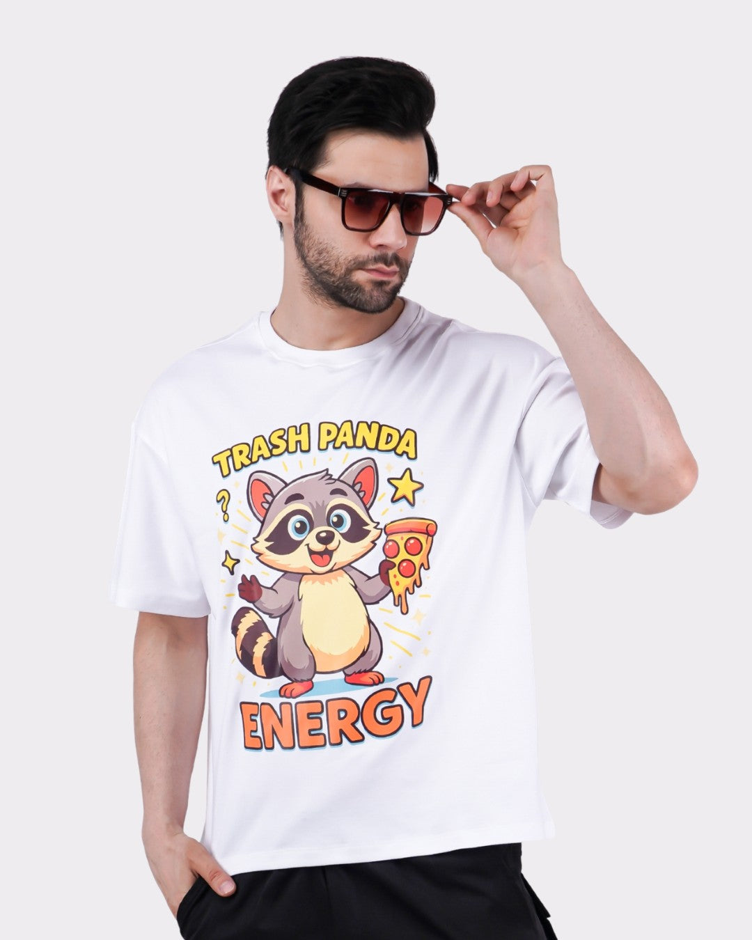 Trash Panda Energy | Raccoon Animal Archetype Oversized T-Shirt