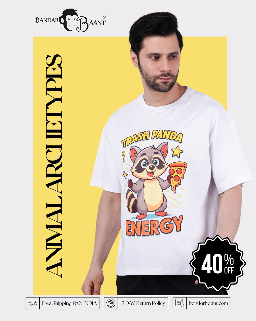 Trash Panda Energy | Raccoon Animal Archetype Oversized T-Shirt