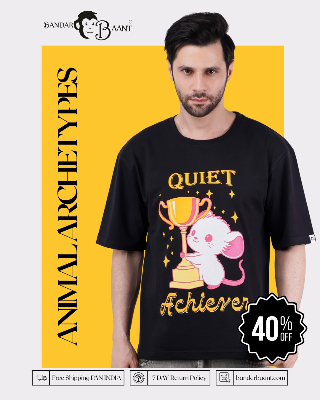 Quiet Achiever | Mouse Animal Archetype Oversized T-Shirt