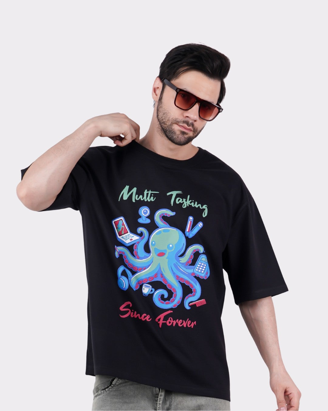 Multitasking Since Forever | Octopus Animal Archetype Oversized T-Shirt