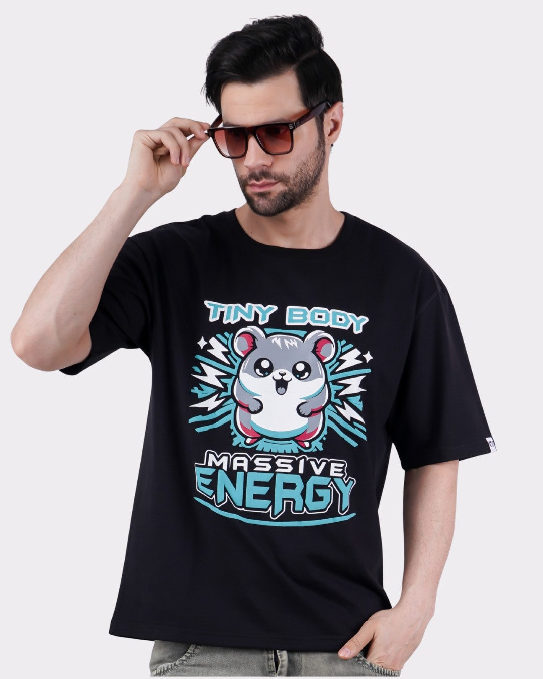 Tiny Body Massive Energy | Hamster Animal Archetype Oversized T-Shirt