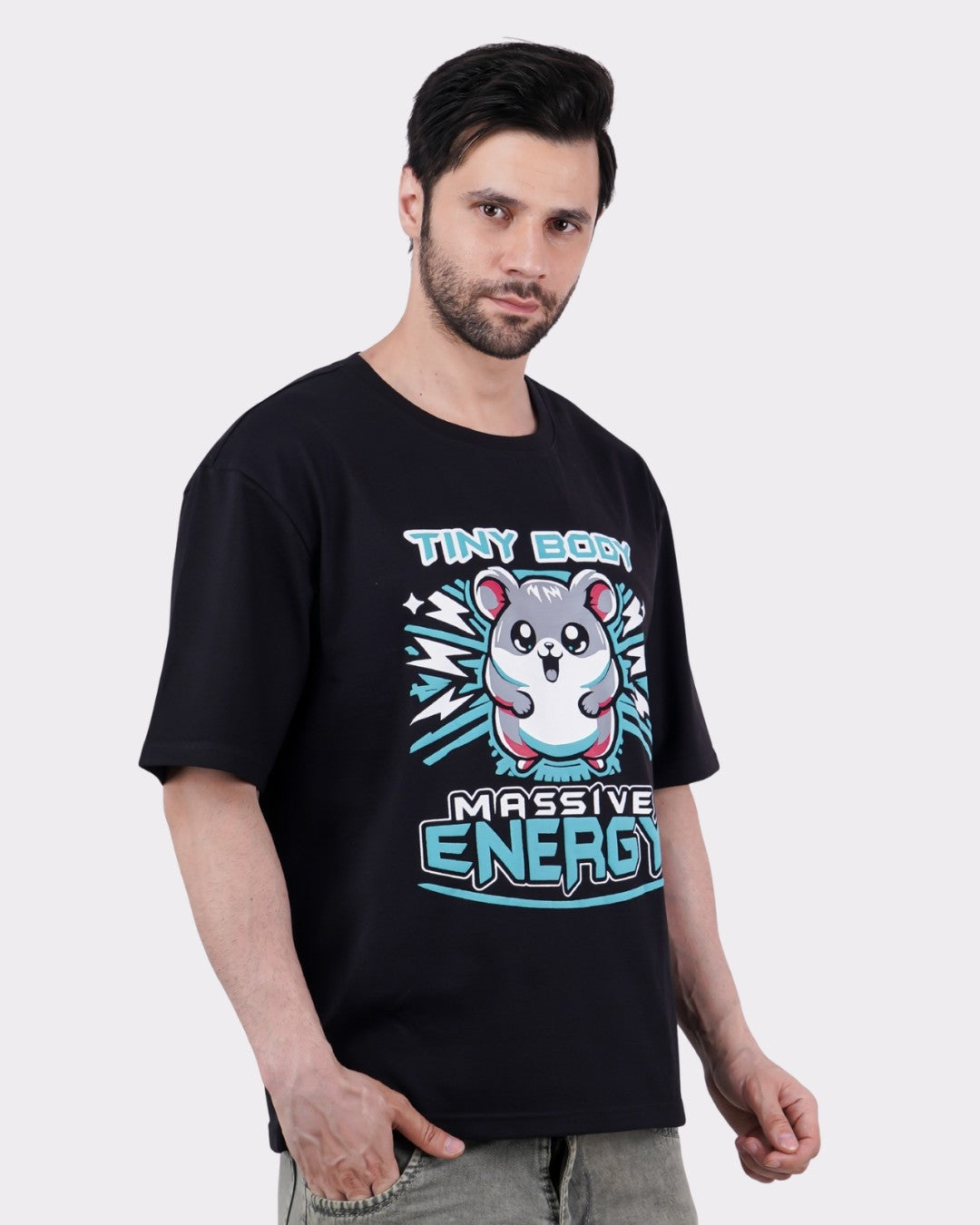 Tiny Body Massive Energy | Hamster Animal Archetype Oversized T-Shirt