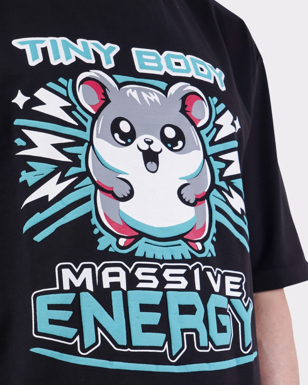 Tiny Body Massive Energy | Hamster Animal Archetype Oversized T-Shirt