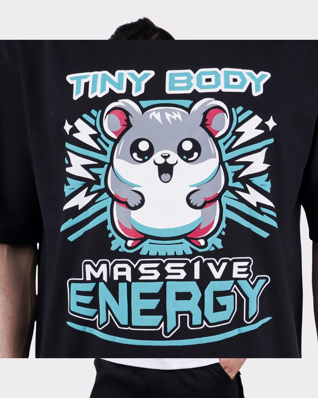 Tiny Body Massive Energy | Hamster Animal Archetype Oversized T-Shirt