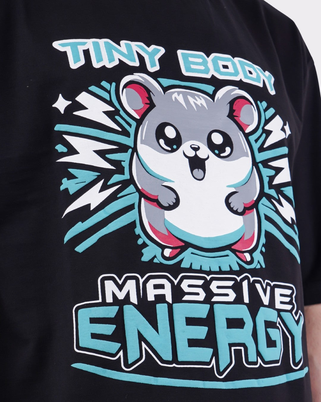 Tiny Body Massive Energy | Hamster Animal Archetype Oversized T-Shirt