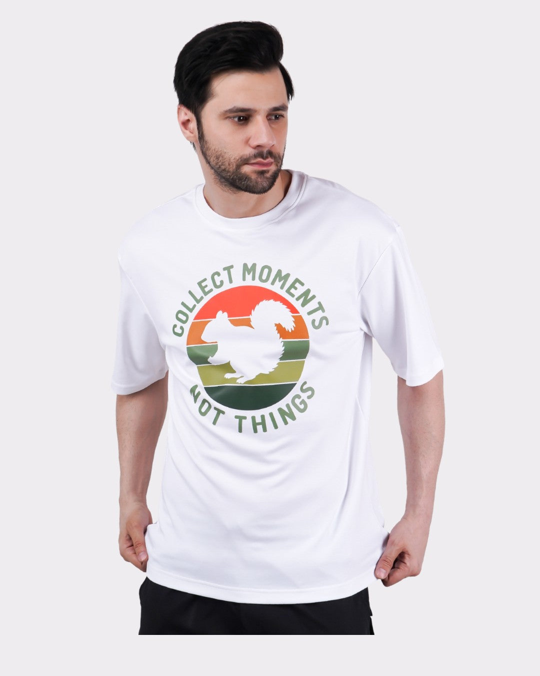 Collect Moments Not Things | Squirrel Animal Archetype Oversized T-Shirt