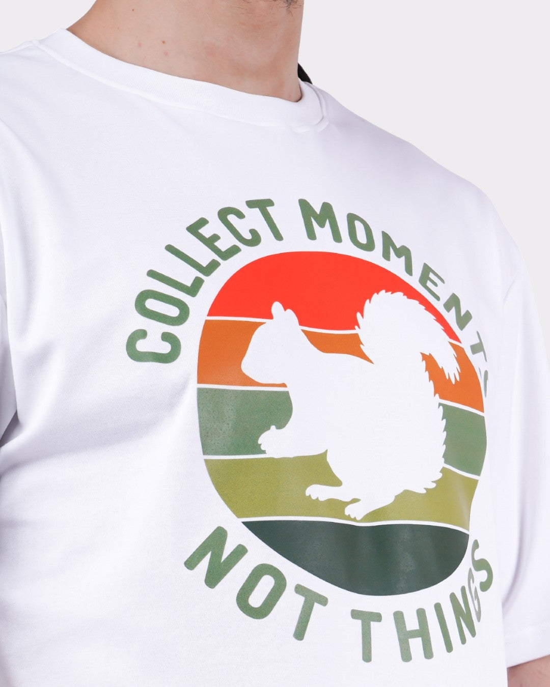 Collect Moments Not Things | Squirrel Animal Archetype Oversized T-Shirt
