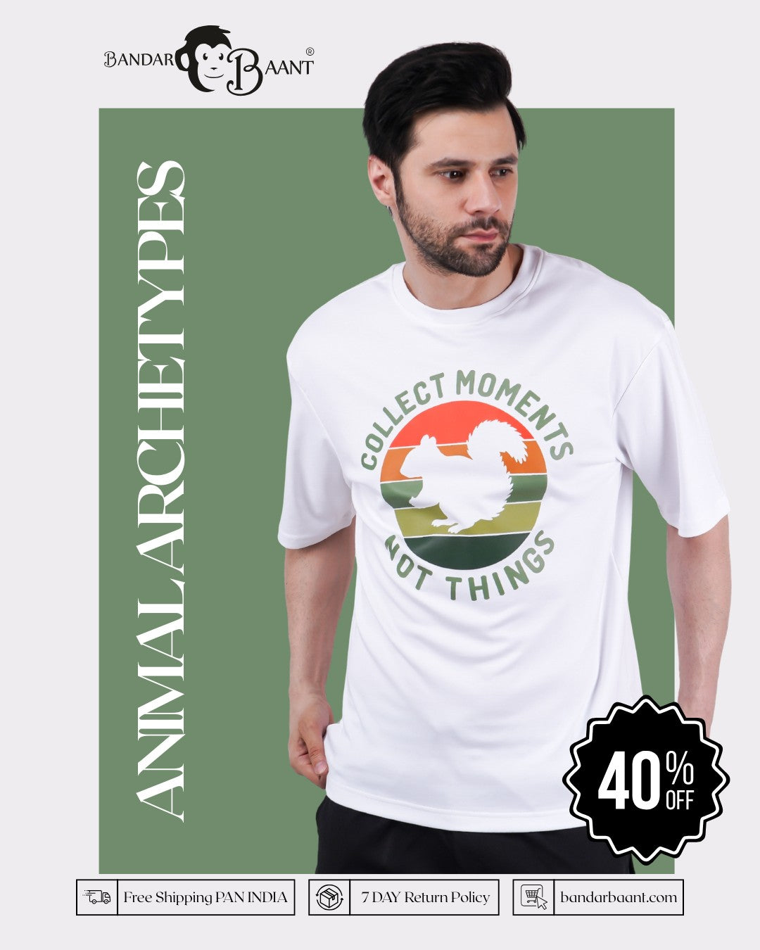 Collect Moments Not Things | Squirrel Animal Archetype Oversized T-Shirt