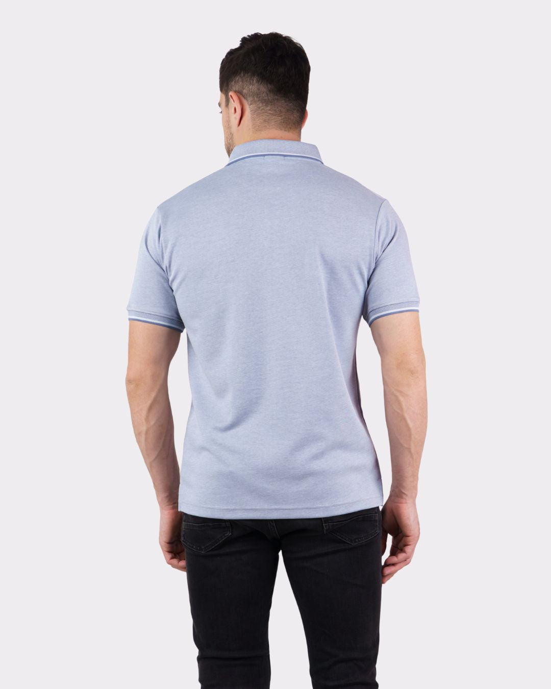 Premium Melange Matty Polo T-Shirt For Men - Aqua | 240 GSM